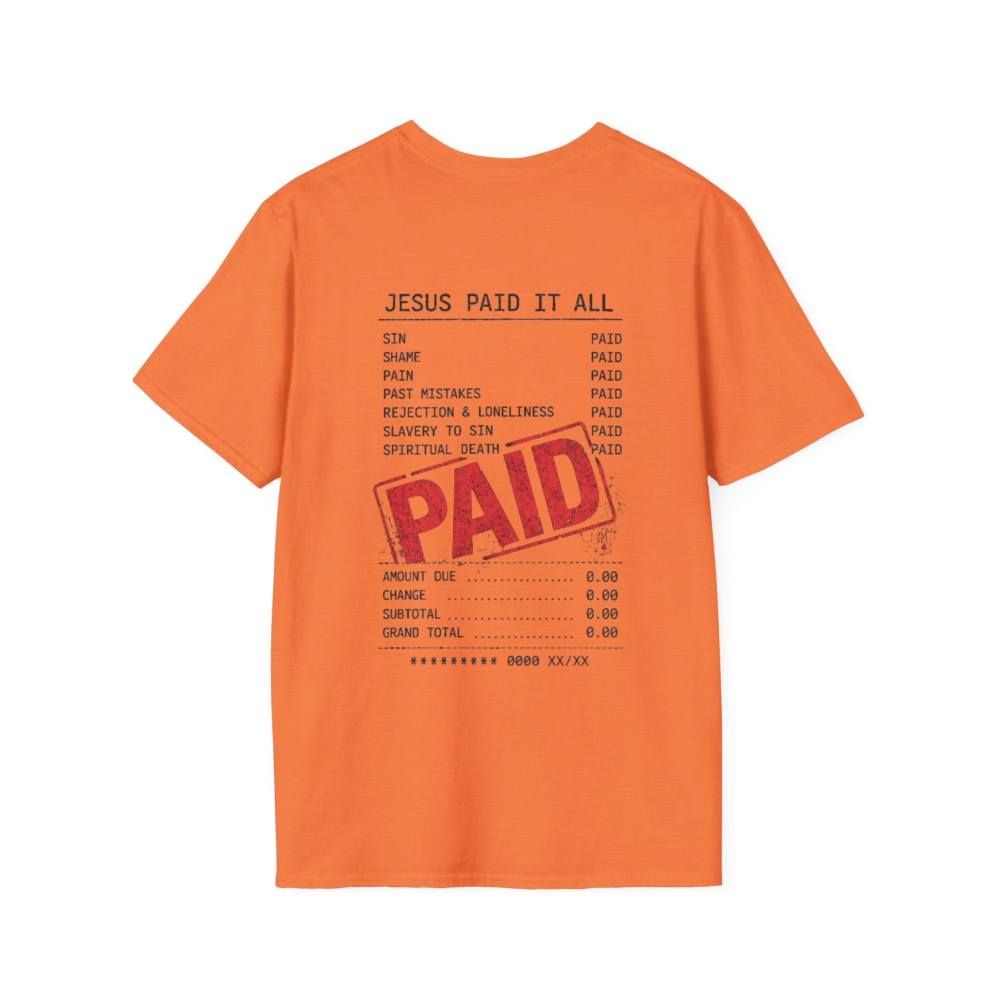 Paid — Christian T-Shirt ("Jesus Paid It All" Receipt Design)