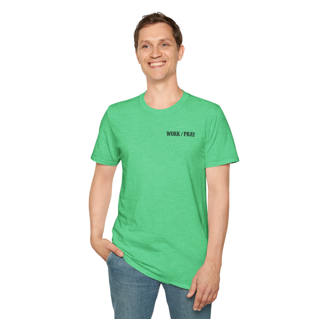 Work Hard Pray Harder T-Shirt — Christian Faith Shirt with Cross (Hilltop)