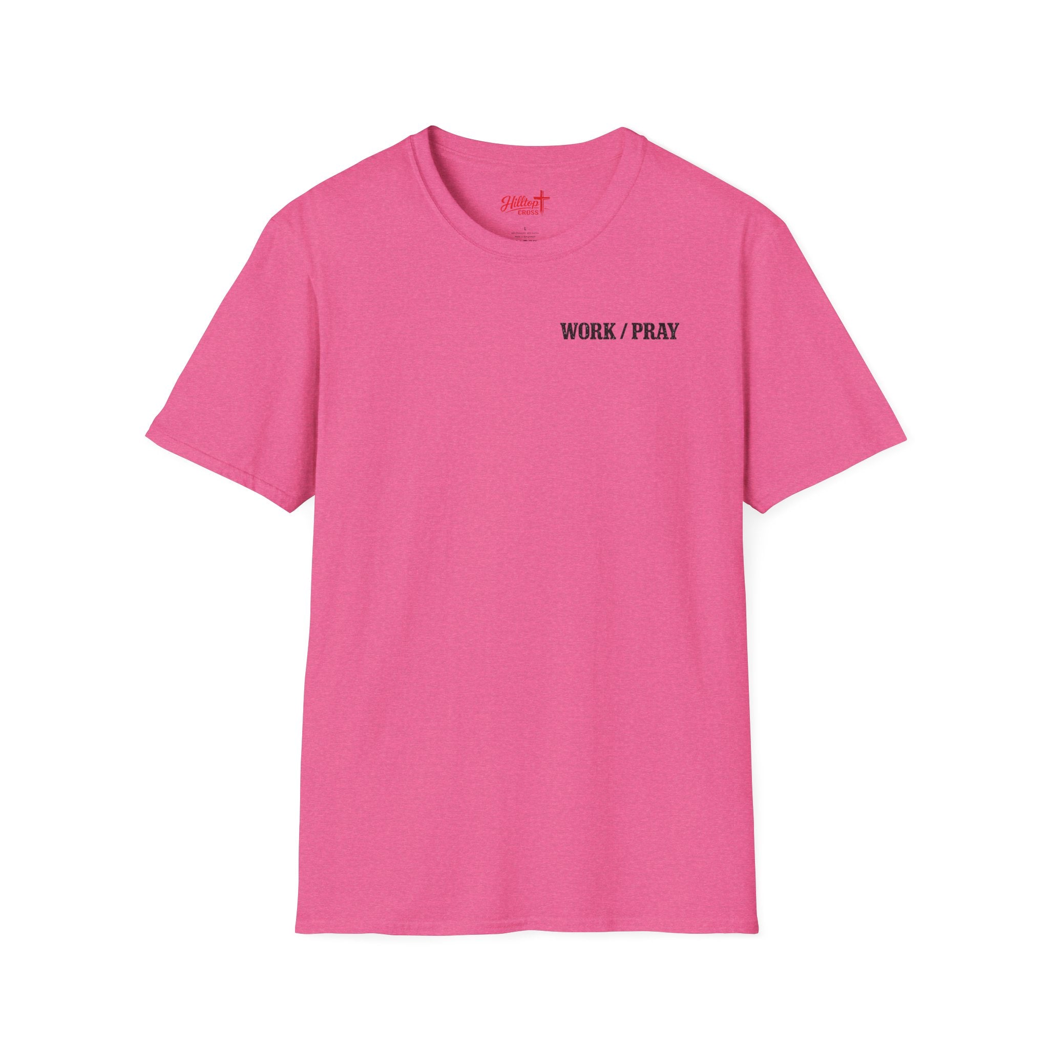 Work Hard Pray Harder T-Shirt — Christian Faith Shirt with Cross (Hilltop)