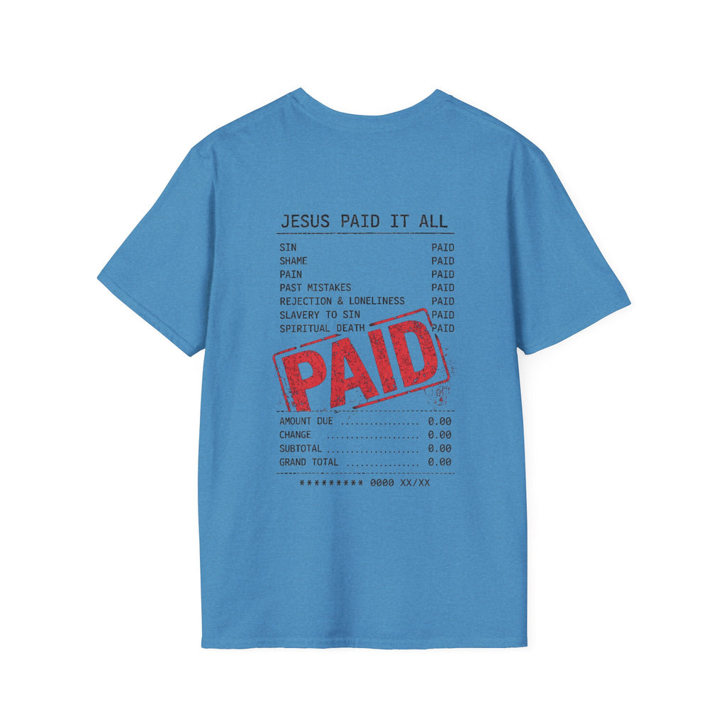 Paid — Christian T-Shirt ("Jesus Paid It All" Receipt Design)