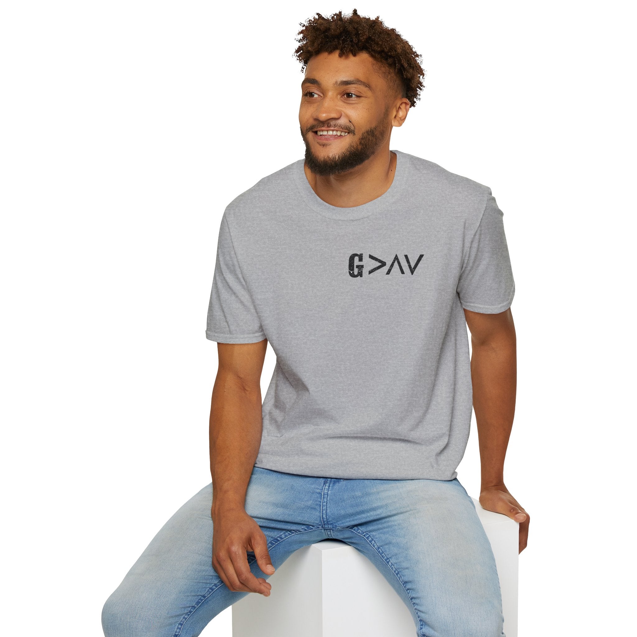 Hilltop Cross T-Shirt — Faith Graphic Tee with Vertical Cross Design