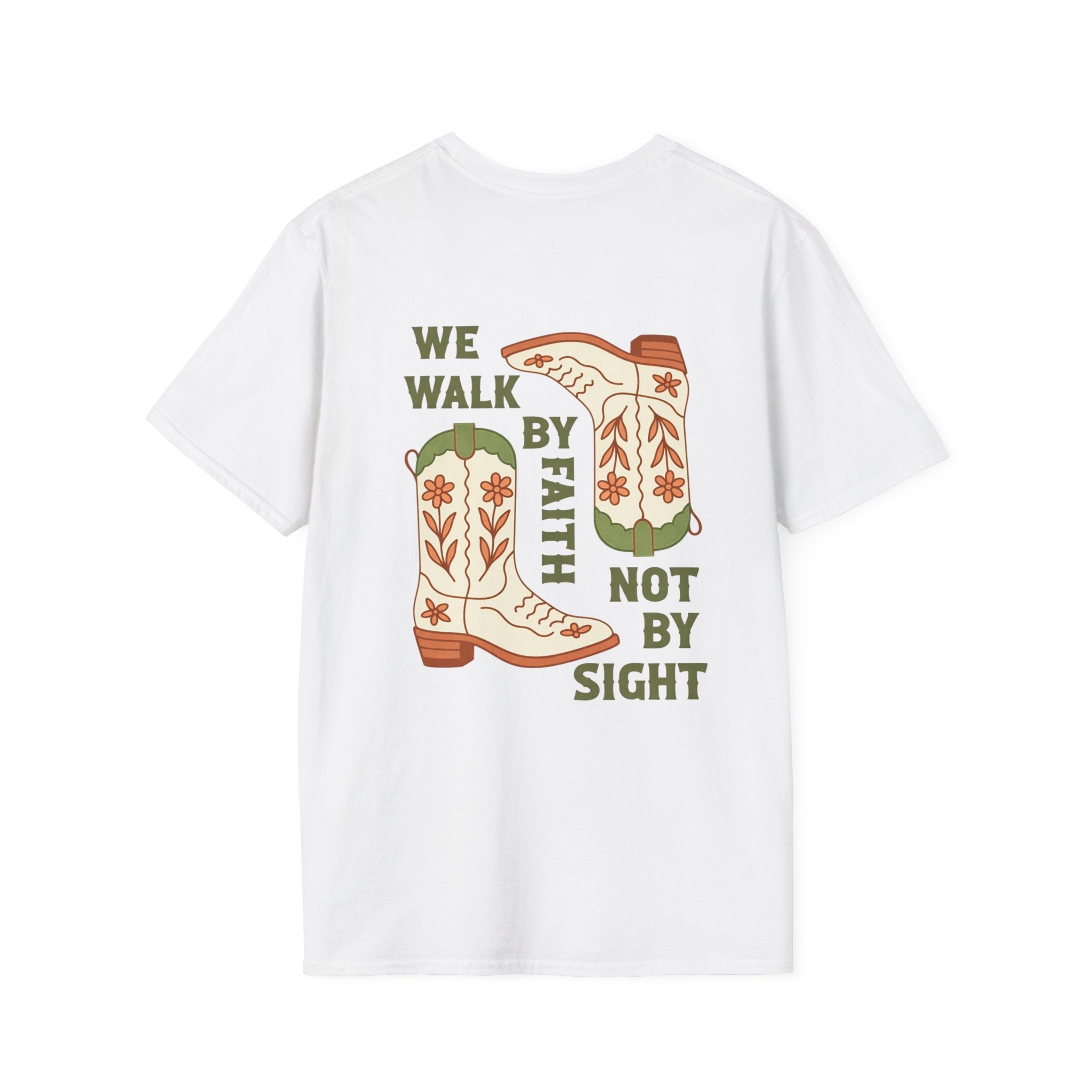 Walk By Faith T-Shirt — Christian Cowboy Boots Graphic Tee