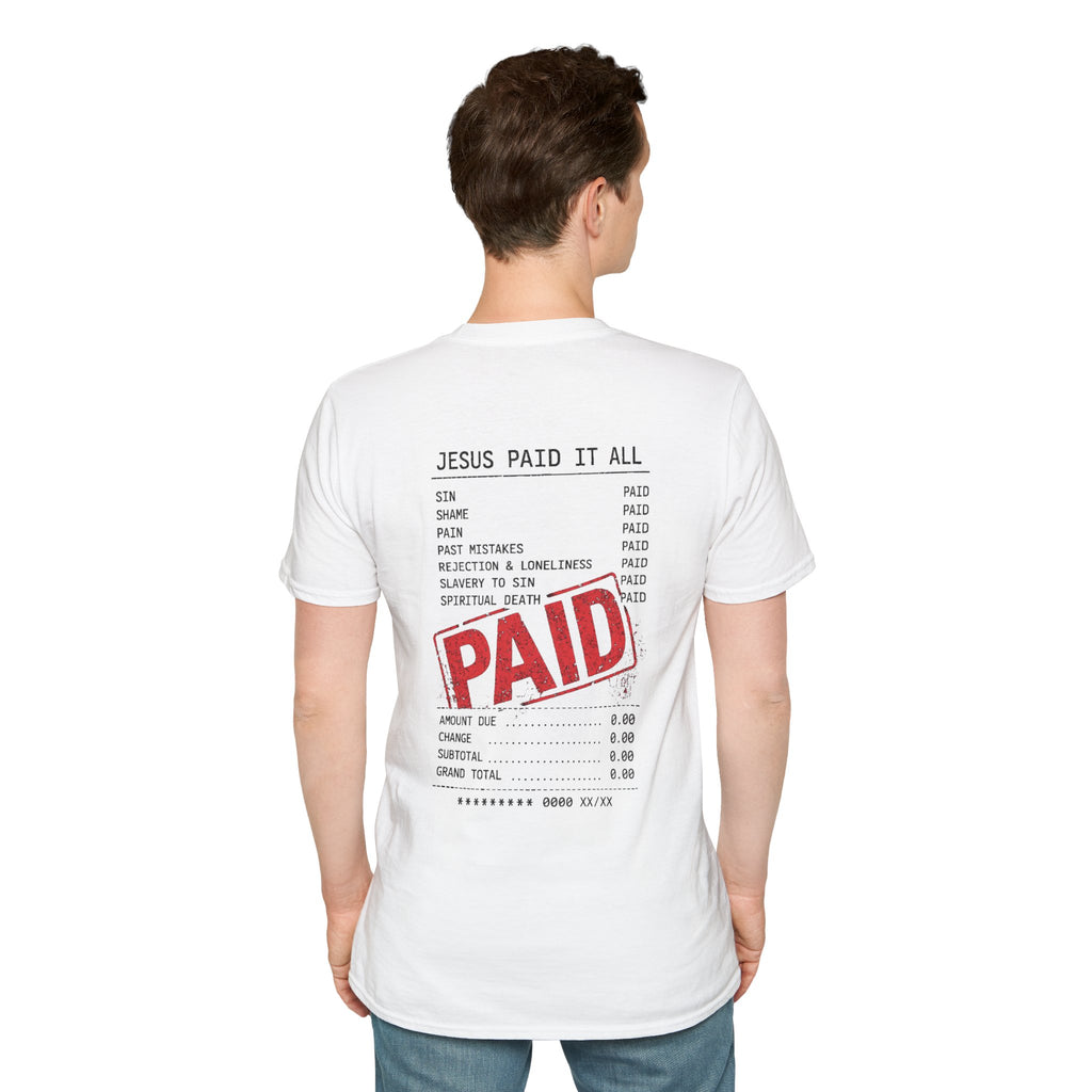 Paid — Christian T-Shirt ("Jesus Paid It All" Receipt Design)