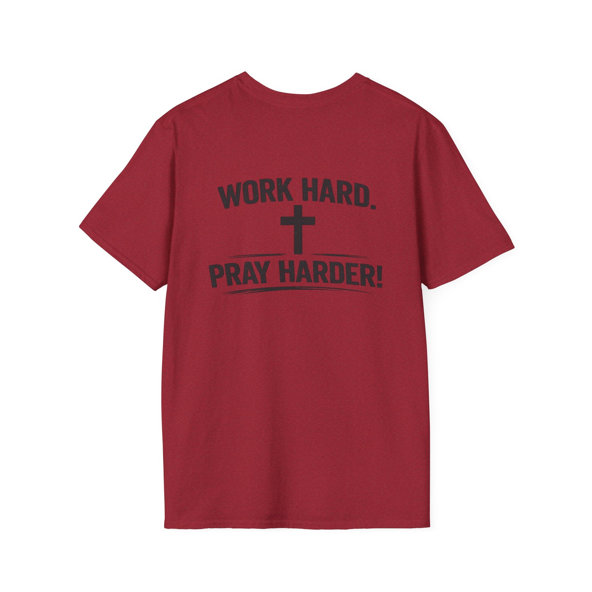 Work Hard Pray Harder T-Shirt — Christian Faith Shirt with Cross (Hilltop)