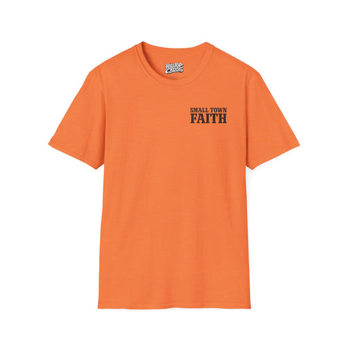 Hilltop Cross T-Shirt — "Small Town Dirt Roads & Jesus" Graphic Tee