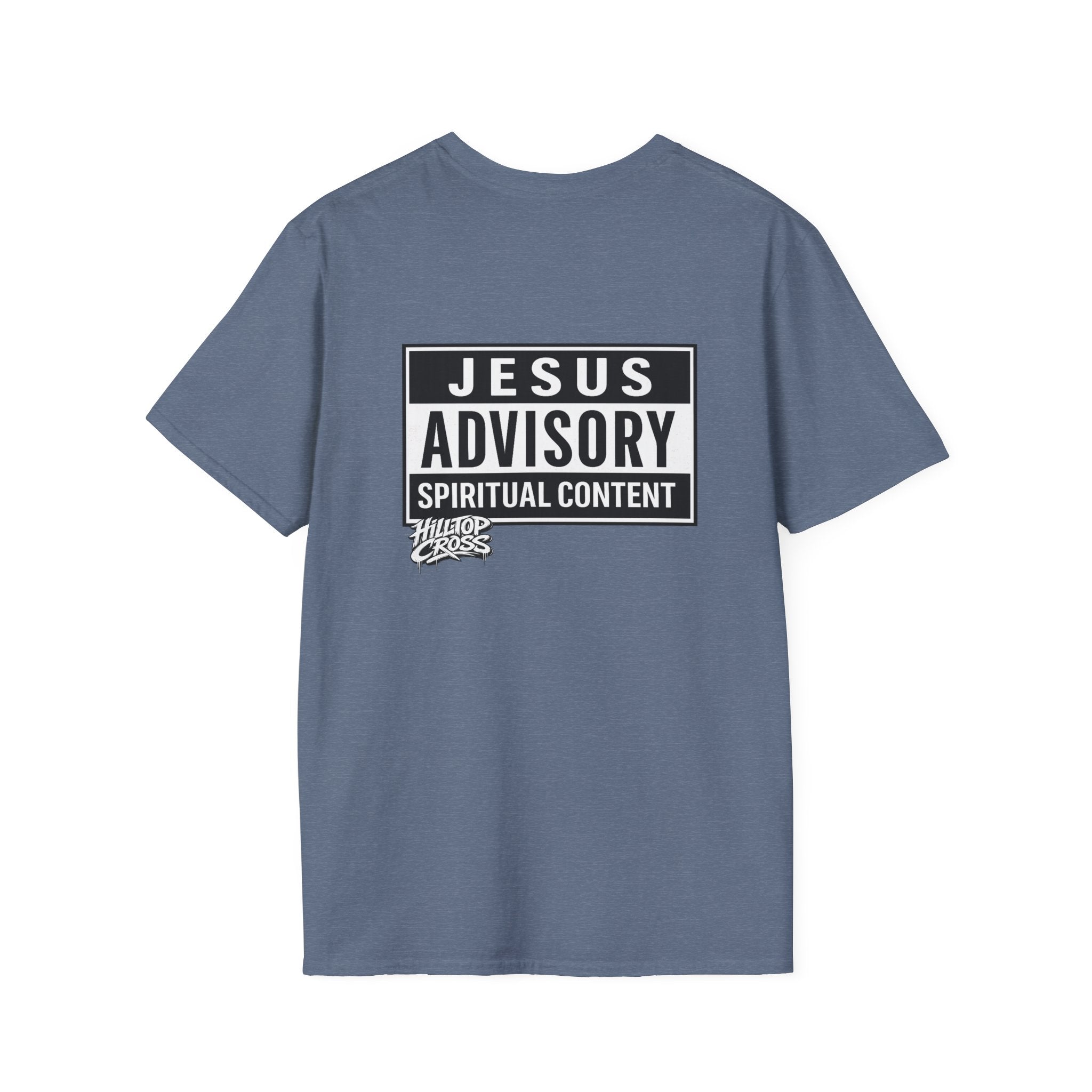 Christian T-Shirt — "Jesus Advisory: Spiritual Content" Graphic Tee
