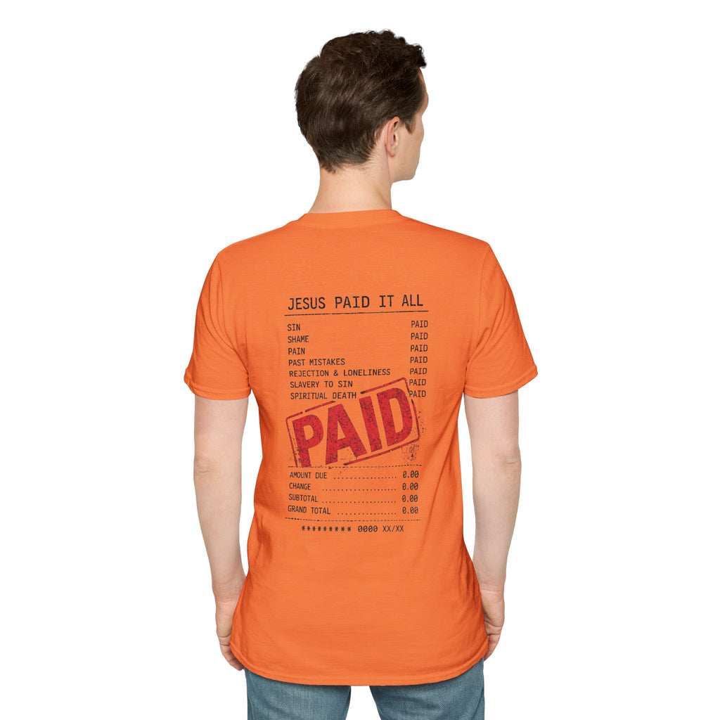 Paid — Christian T-Shirt ("Jesus Paid It All" Receipt Design)