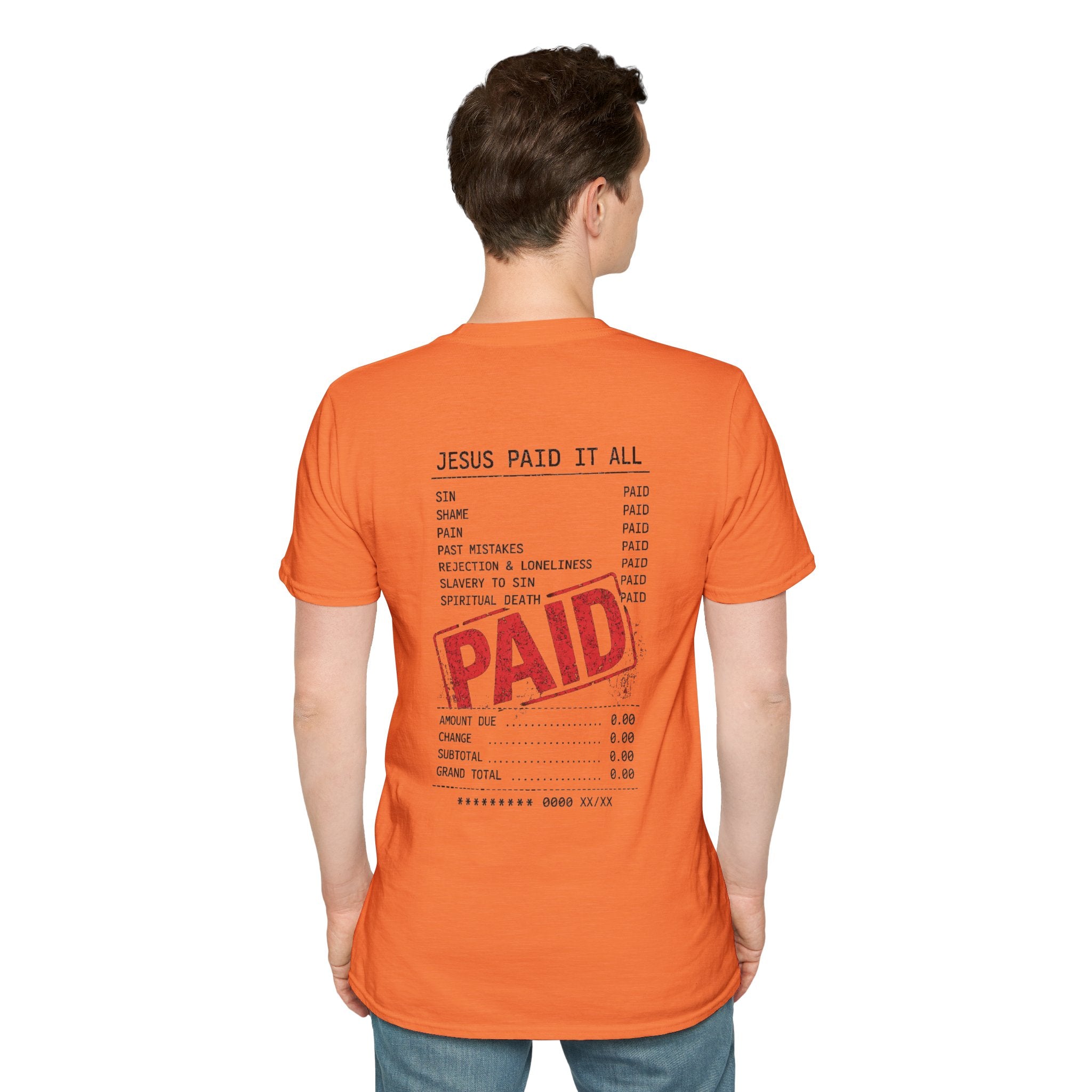 Paid — Christian T-Shirt ("Jesus Paid It All" Receipt Design)