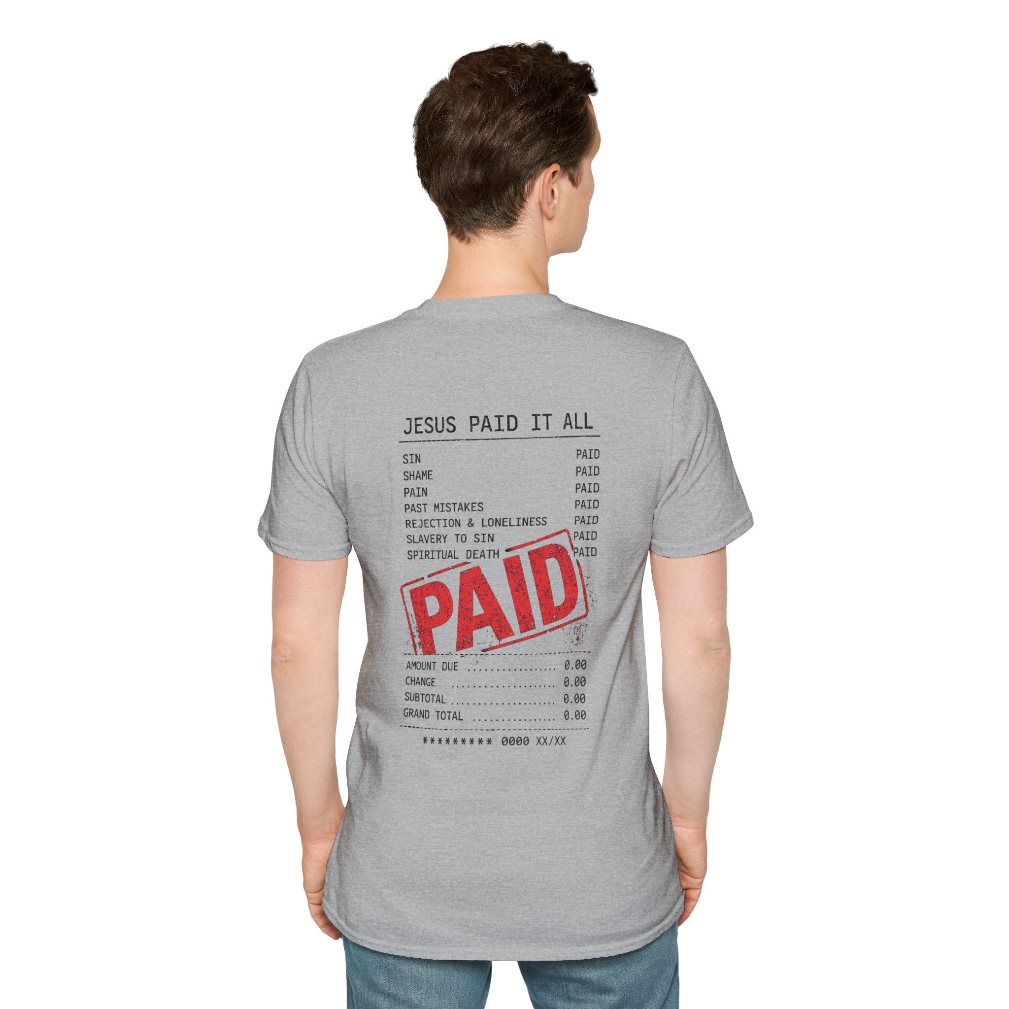 Paid — Christian T-Shirt ("Jesus Paid It All" Receipt Design)