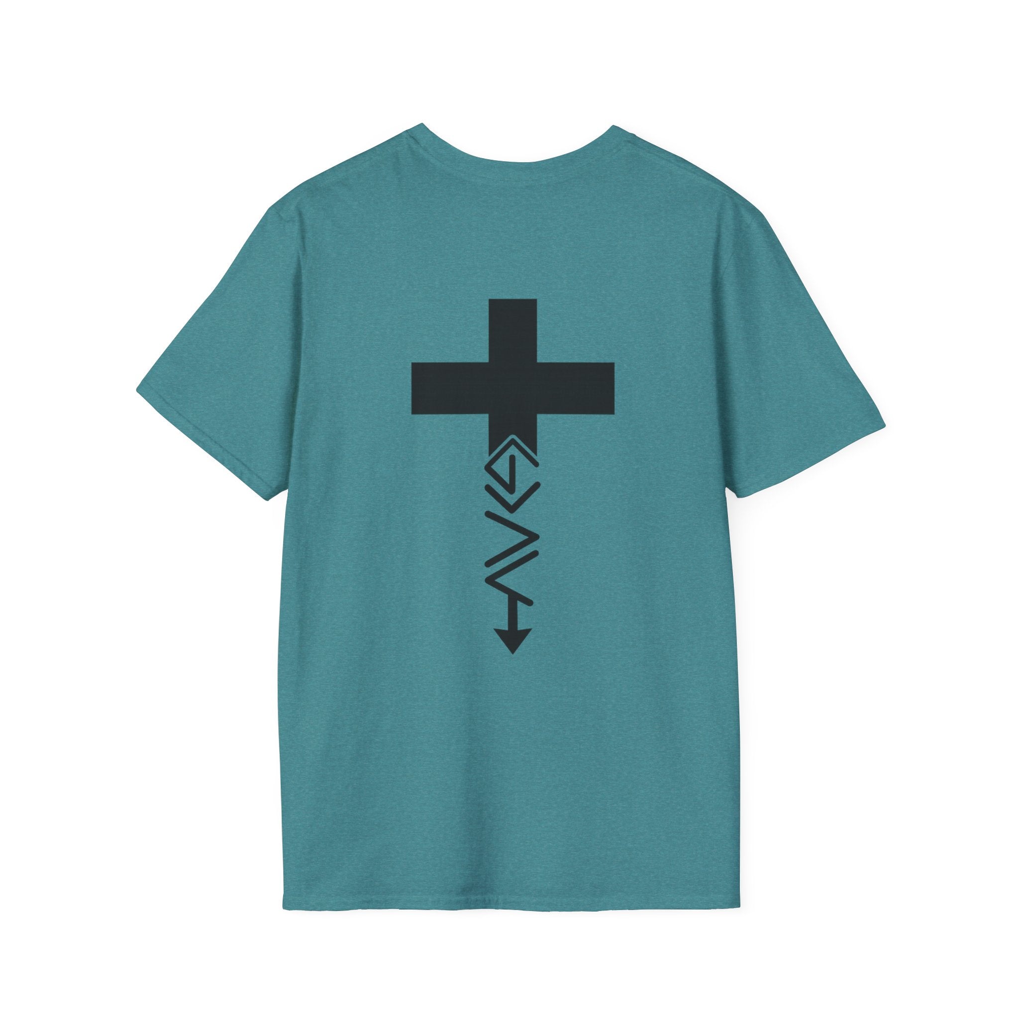 Hilltop Cross T-Shirt — Faith Graphic Tee with Vertical Cross Design