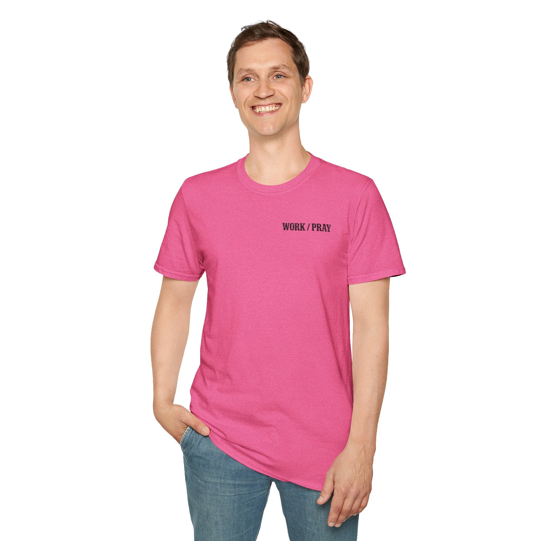 Work Hard Pray Harder T-Shirt — Christian Faith Shirt with Cross (Hilltop)