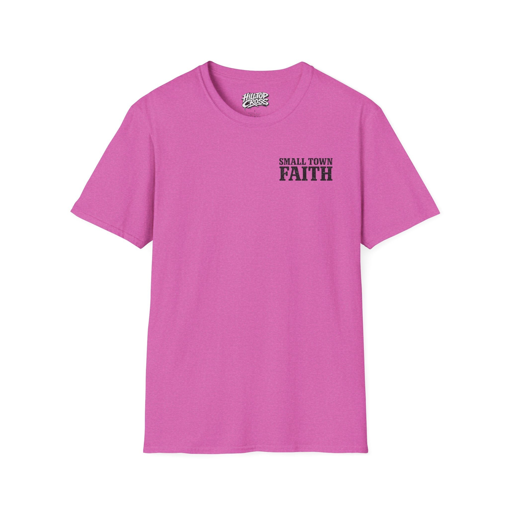 Hilltop Cross T-Shirt — "Small Town Dirt Roads & Jesus" Graphic Tee