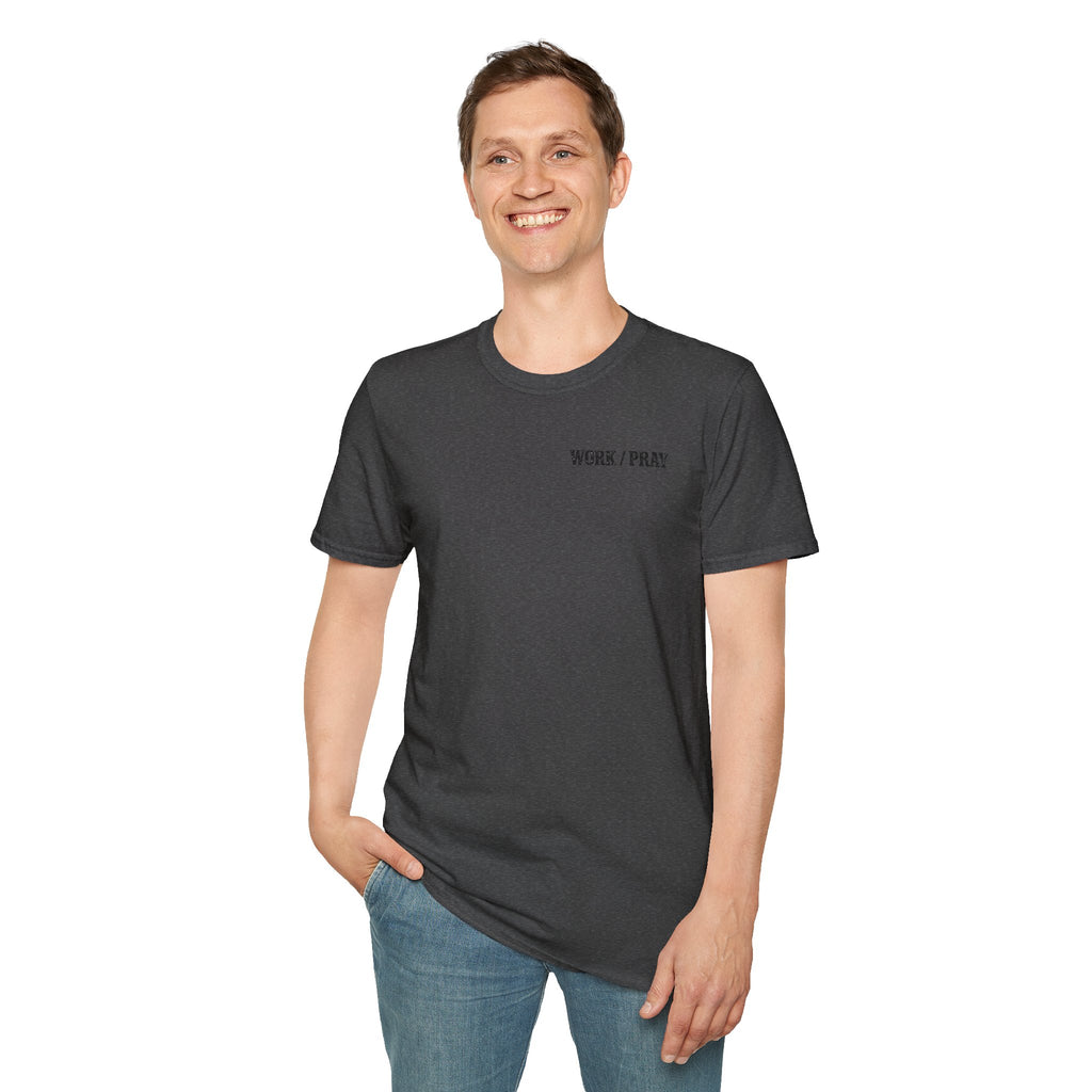 Work Hard Pray Harder T-Shirt — Christian Faith Shirt with Cross (Hilltop)
