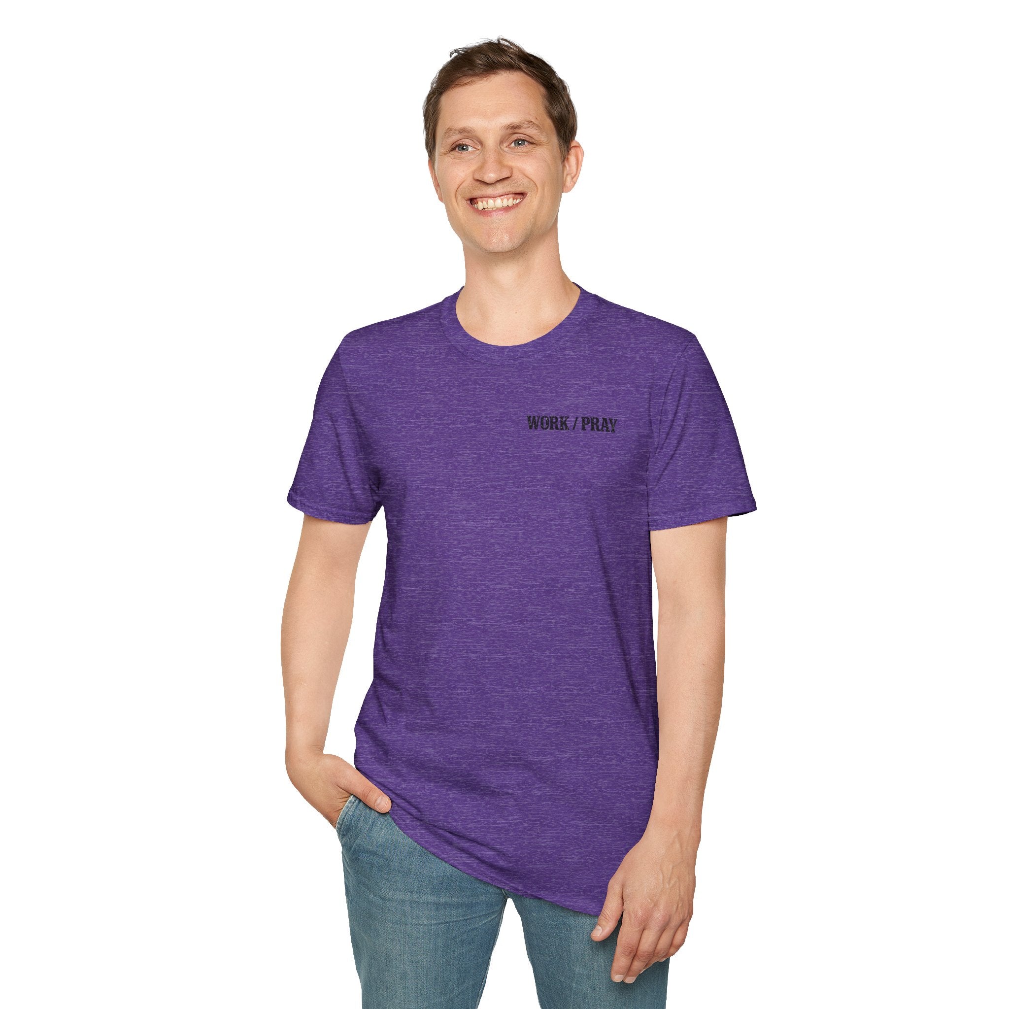 Work Hard Pray Harder T-Shirt — Christian Faith Shirt with Cross (Hilltop)