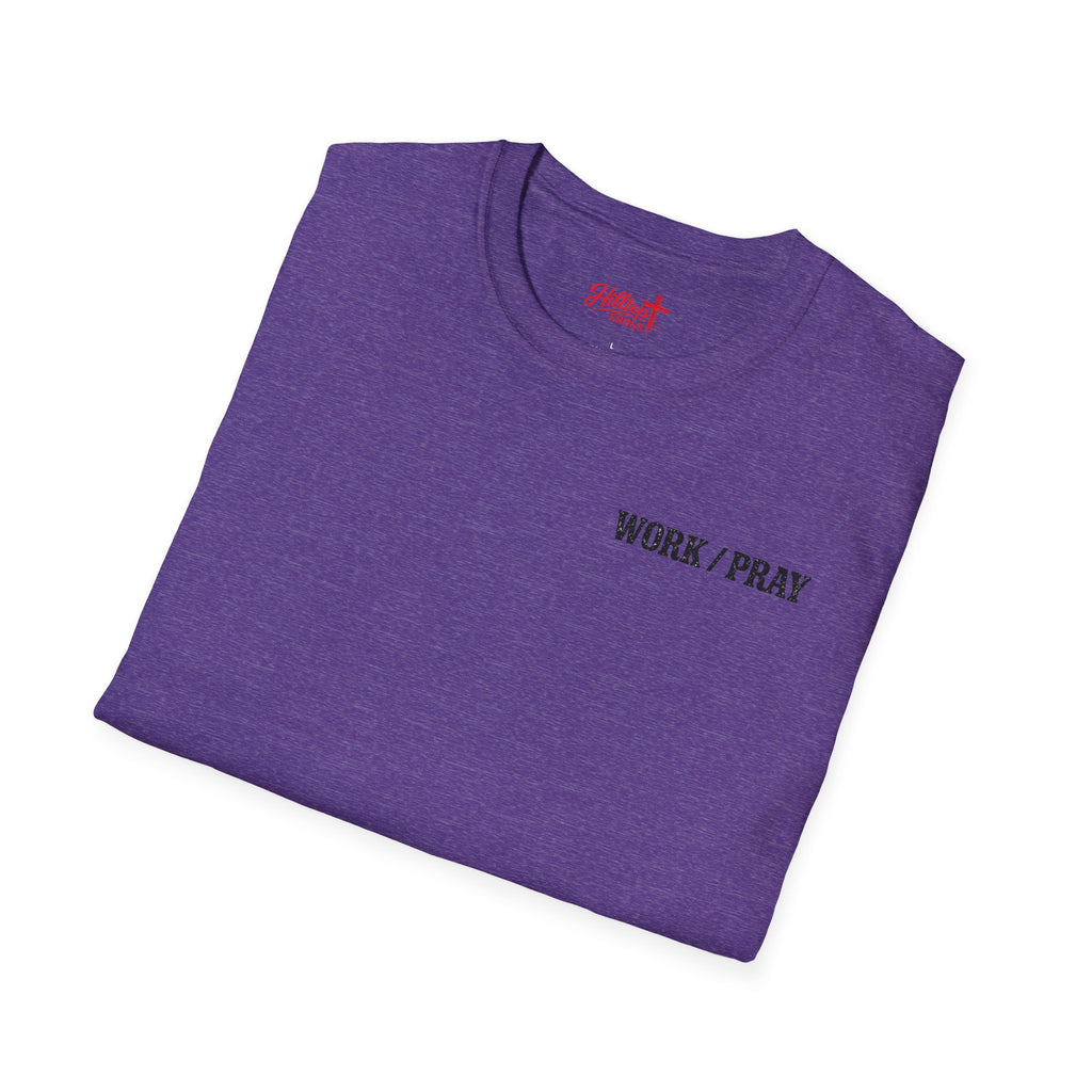Work Hard Pray Harder T-Shirt — Christian Faith Shirt with Cross (Hilltop)