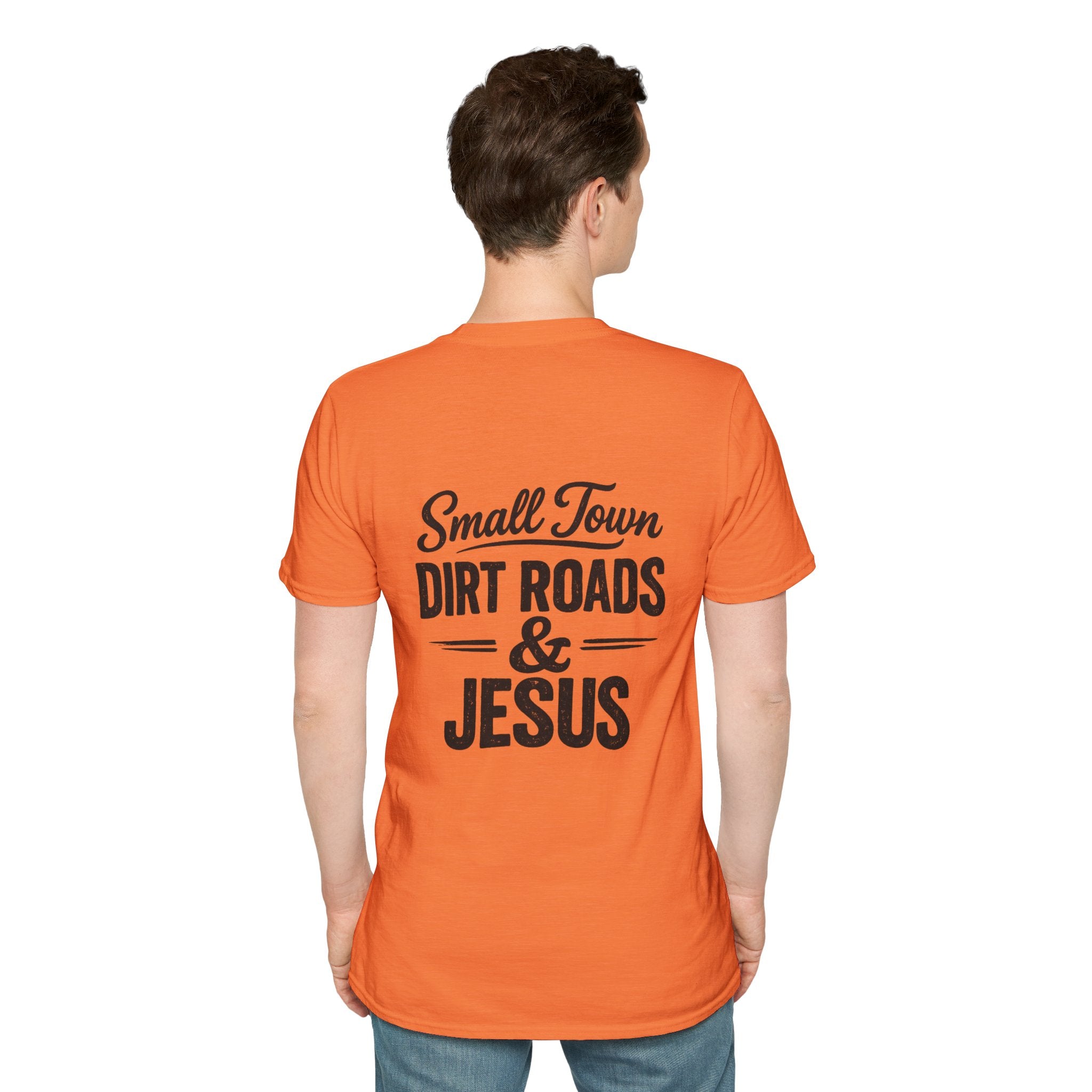 Hilltop Cross T-Shirt — "Small Town Dirt Roads & Jesus" Graphic Tee