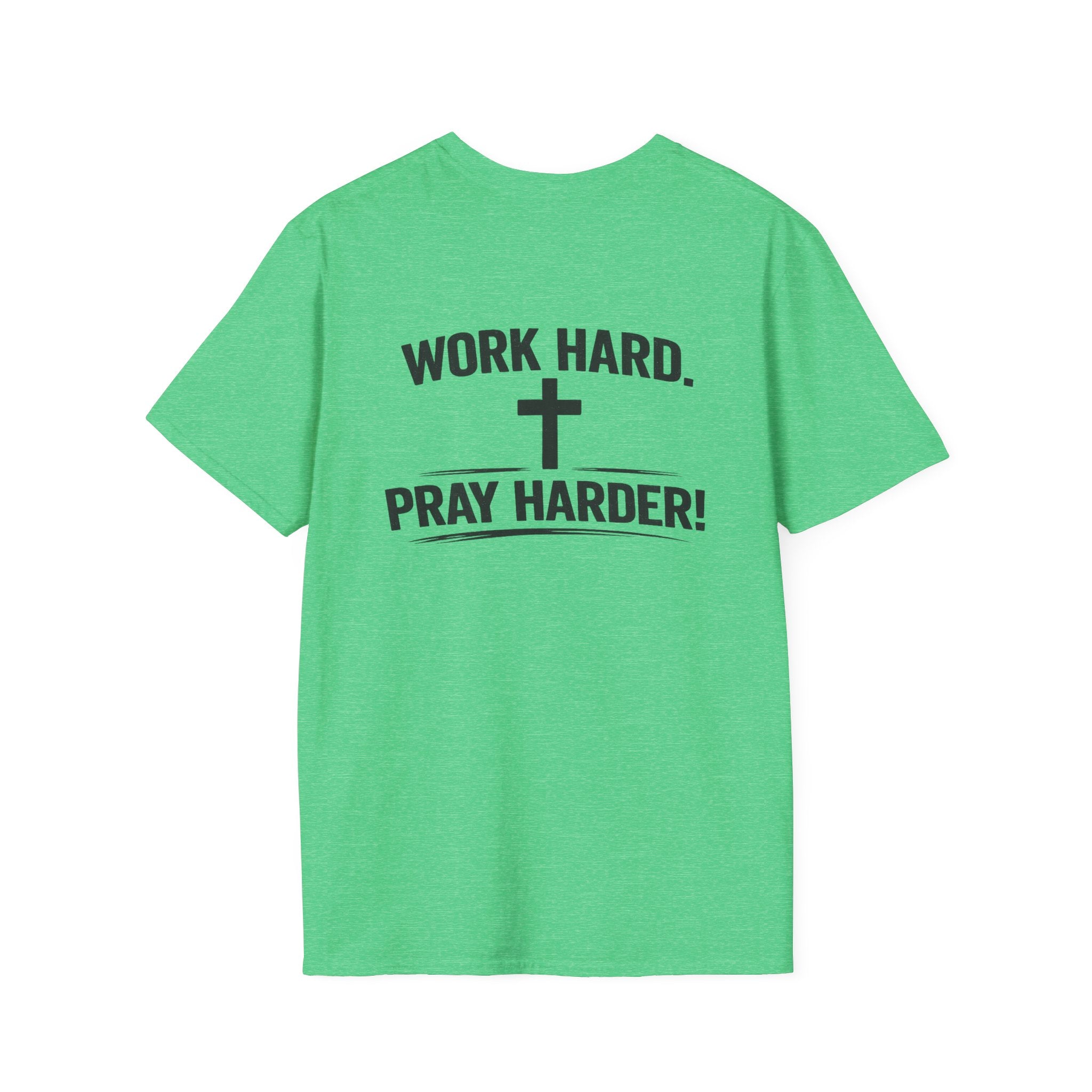 Work Hard Pray Harder T-Shirt — Christian Faith Shirt with Cross (Hilltop)
