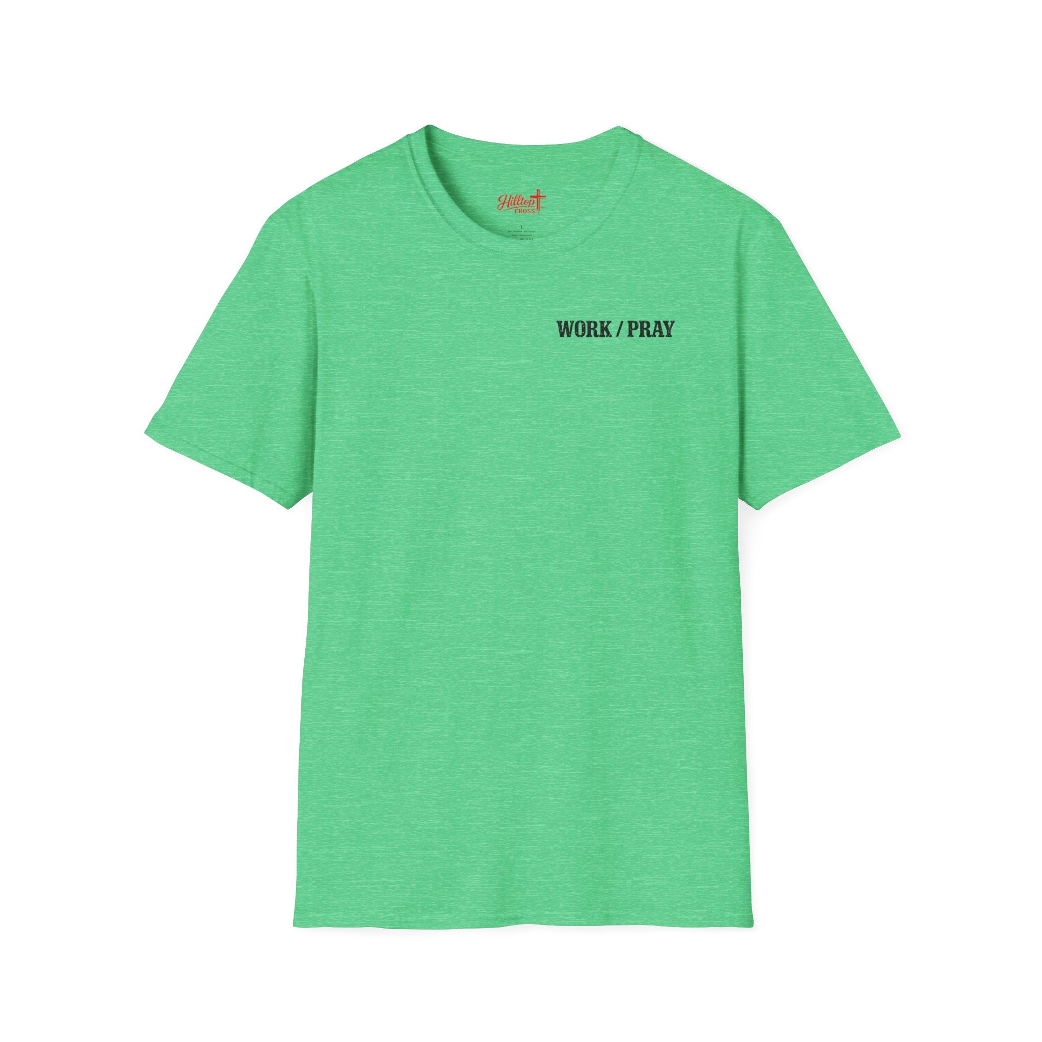 Work Hard Pray Harder T-Shirt — Christian Faith Shirt with Cross (Hilltop)