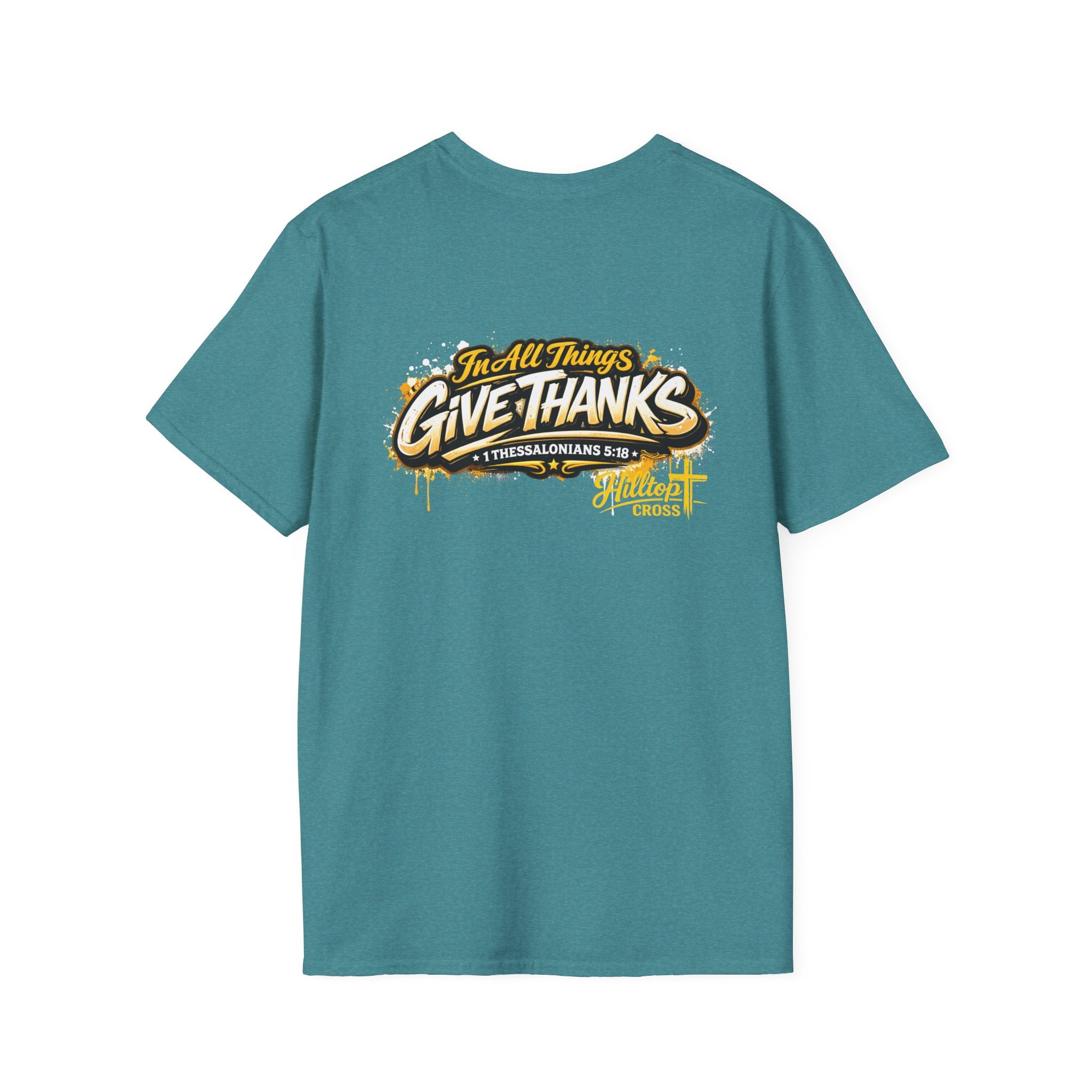 Christian T-Shirt — "In All Things Give Thanks" Church Tee