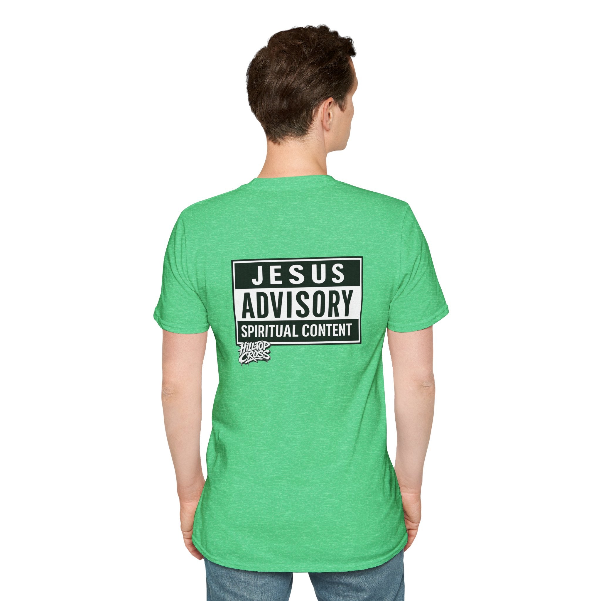 Christian T-Shirt — "Jesus Advisory: Spiritual Content" Graphic Tee