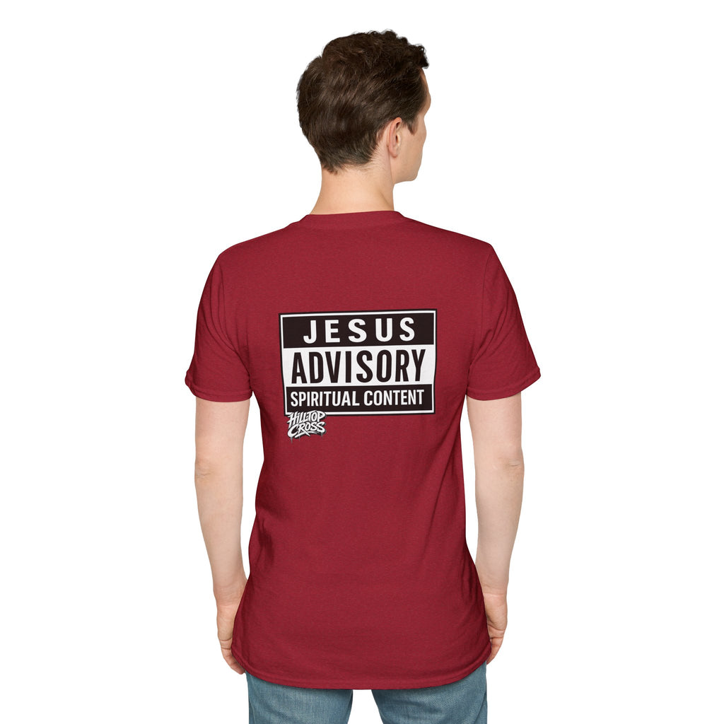 Christian T-Shirt — "Jesus Advisory: Spiritual Content" Graphic Tee