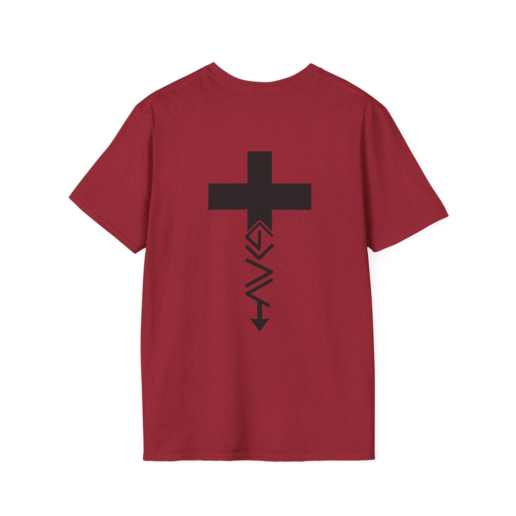 Hilltop Cross T-Shirt — Faith Graphic Tee with Vertical Cross Design