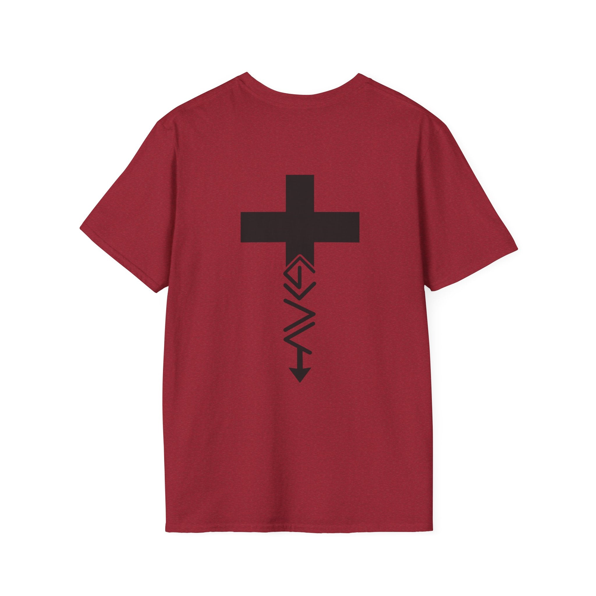 Hilltop Cross T-Shirt — Faith Graphic Tee with Vertical Cross Design