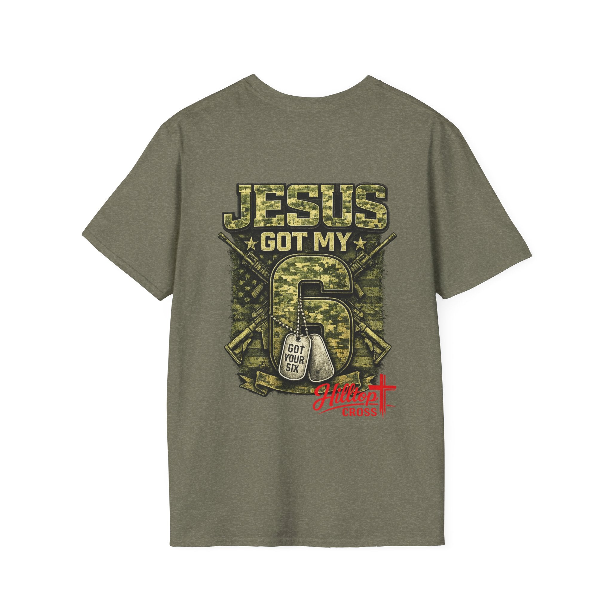 Jesus Got My 6 T-Shirt — Military Camo Christian Graphic Tee