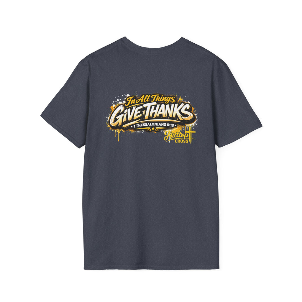 Christian T-Shirt — "In All Things Give Thanks" Church Tee