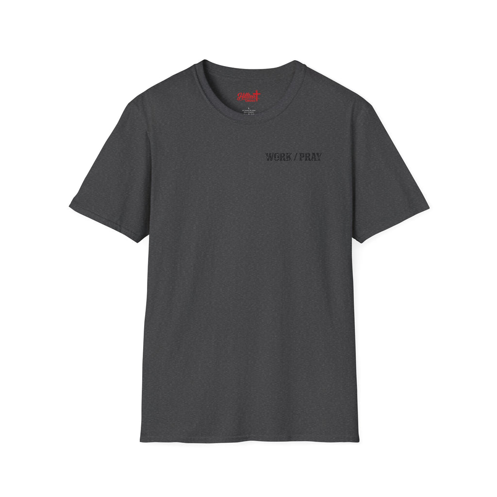 Work Hard Pray Harder T-Shirt — Christian Faith Shirt with Cross (Hilltop)