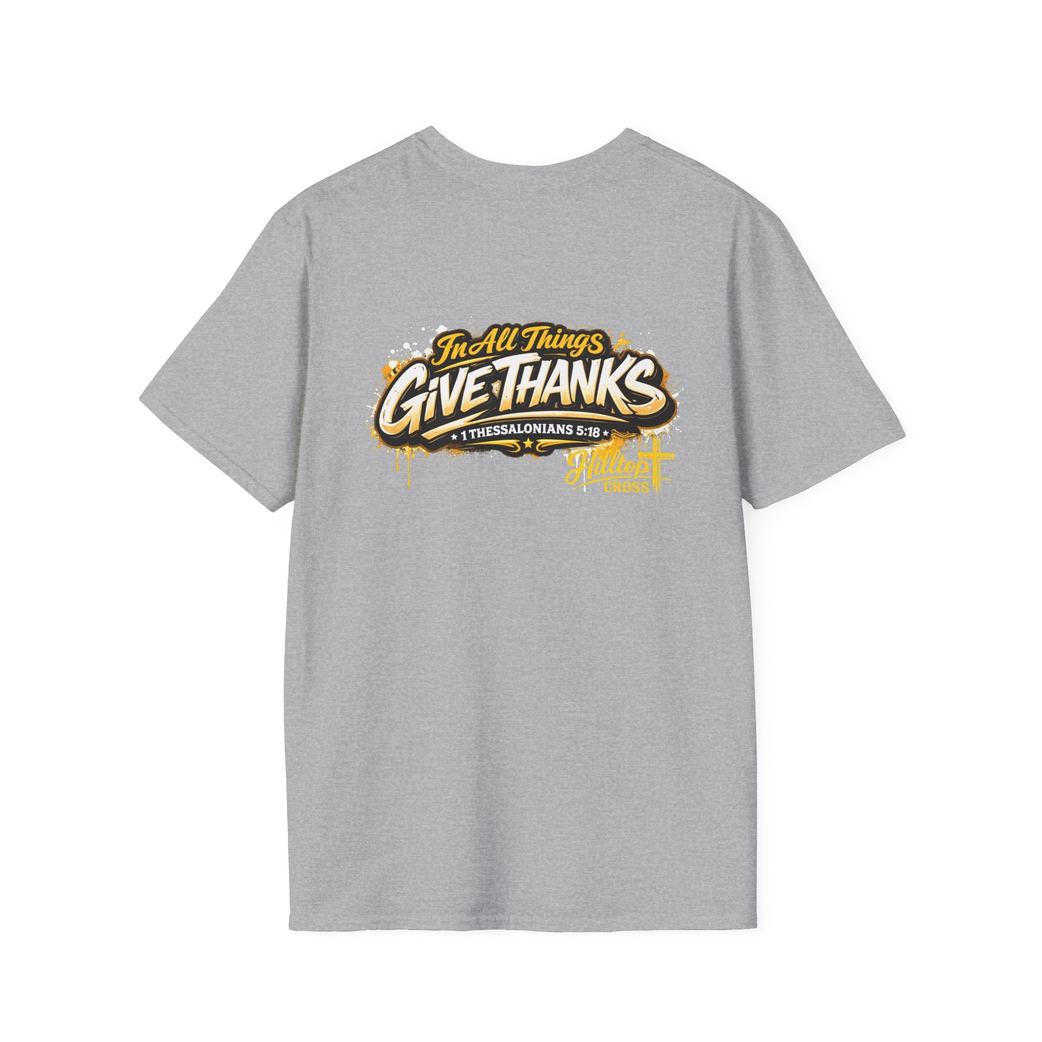 Christian T-Shirt — "In All Things Give Thanks" Church Tee