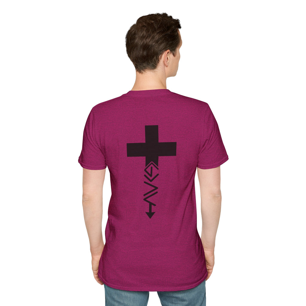 Hilltop Cross T-Shirt — Faith Graphic Tee with Vertical Cross Design