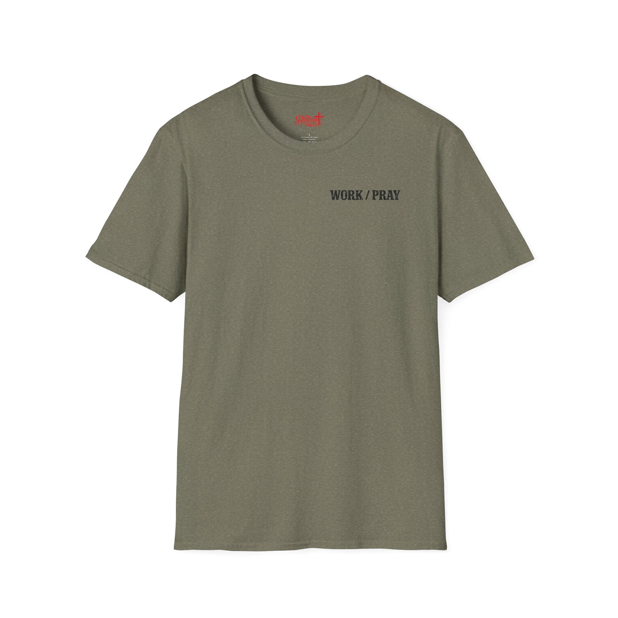 Work Hard Pray Harder T-Shirt — Christian Faith Shirt with Cross (Hilltop)