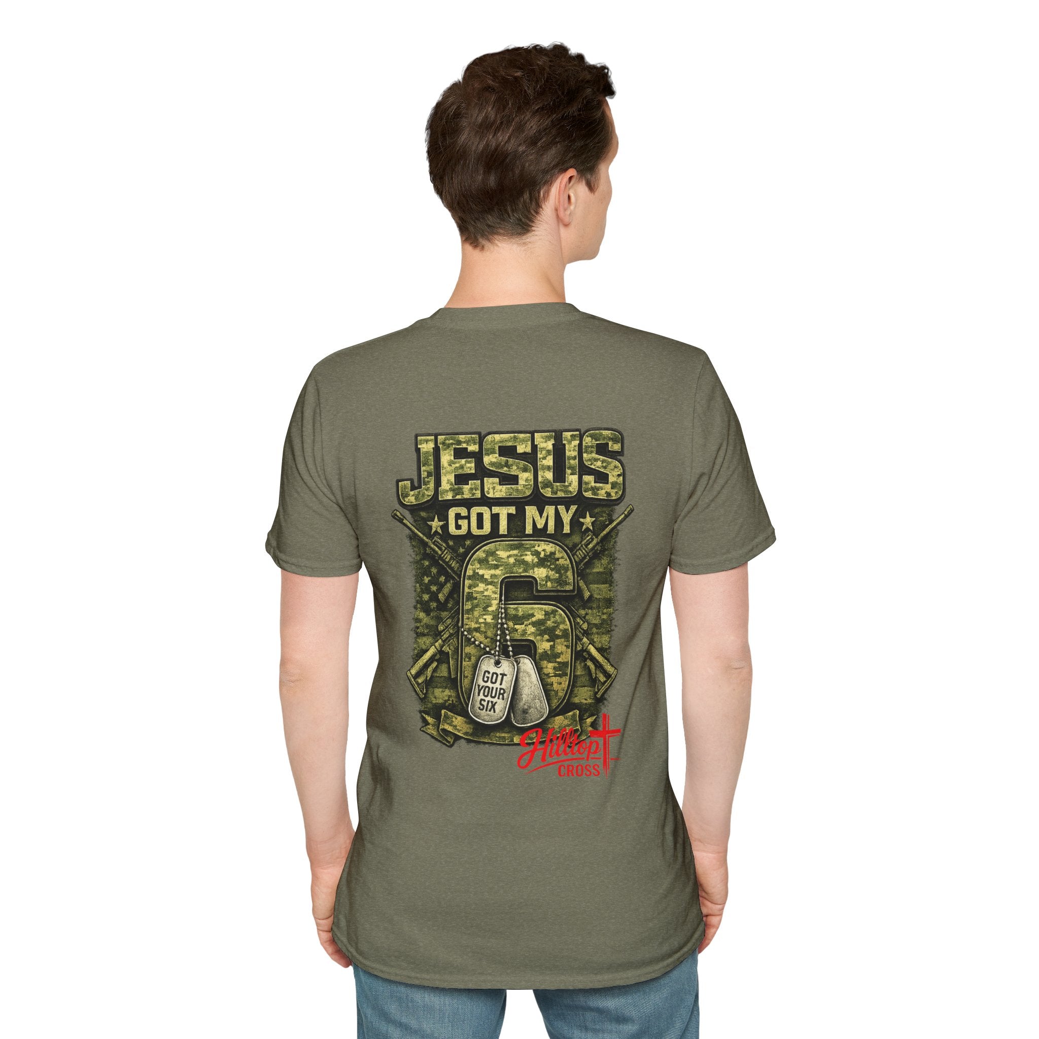 Jesus Got My 6 T-Shirt — Military Camo Christian Graphic Tee
