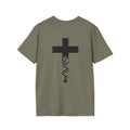 Hilltop Cross T-Shirt — Faith Graphic Tee with Vertical Cross Design