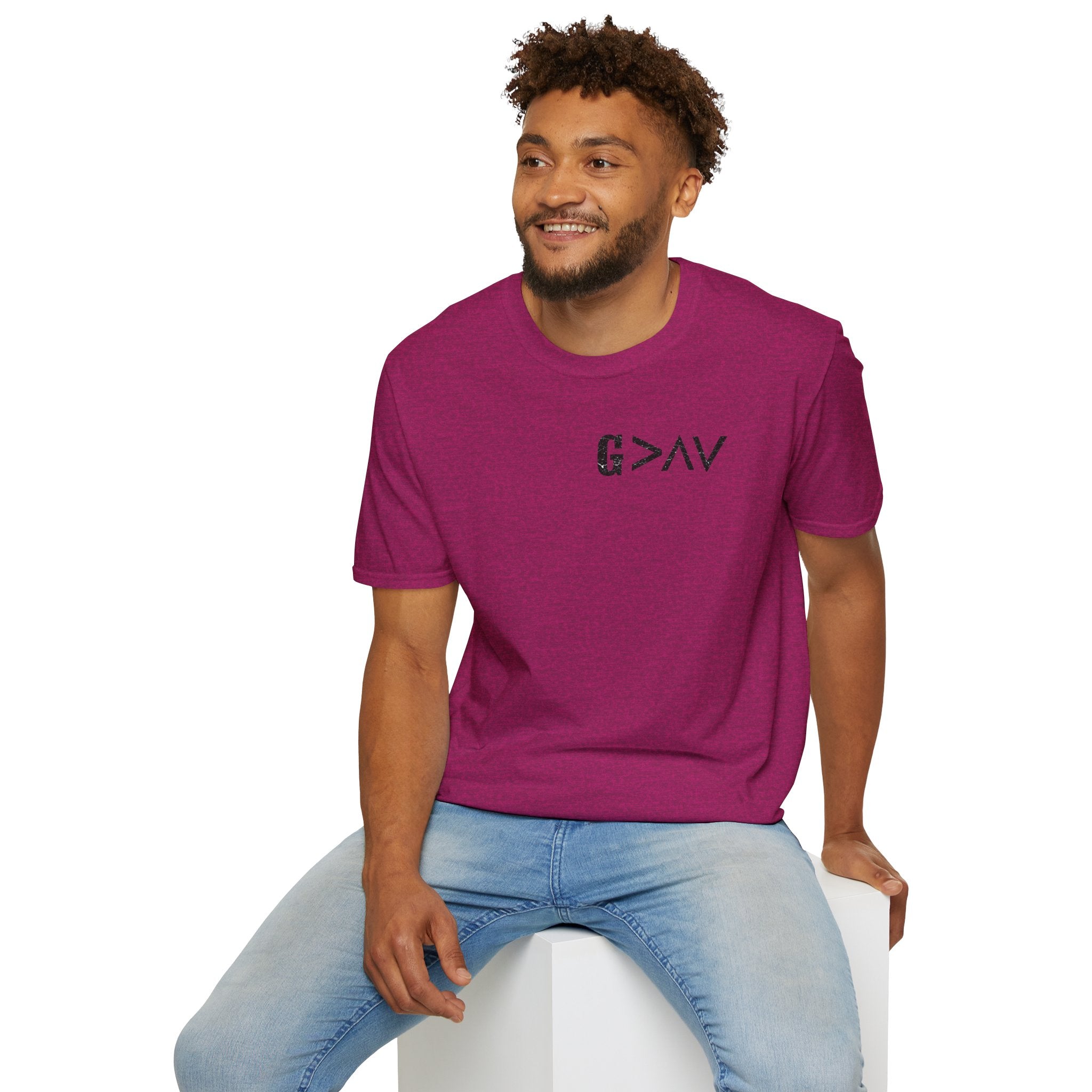 Hilltop Cross T-Shirt — Faith Graphic Tee with Vertical Cross Design
