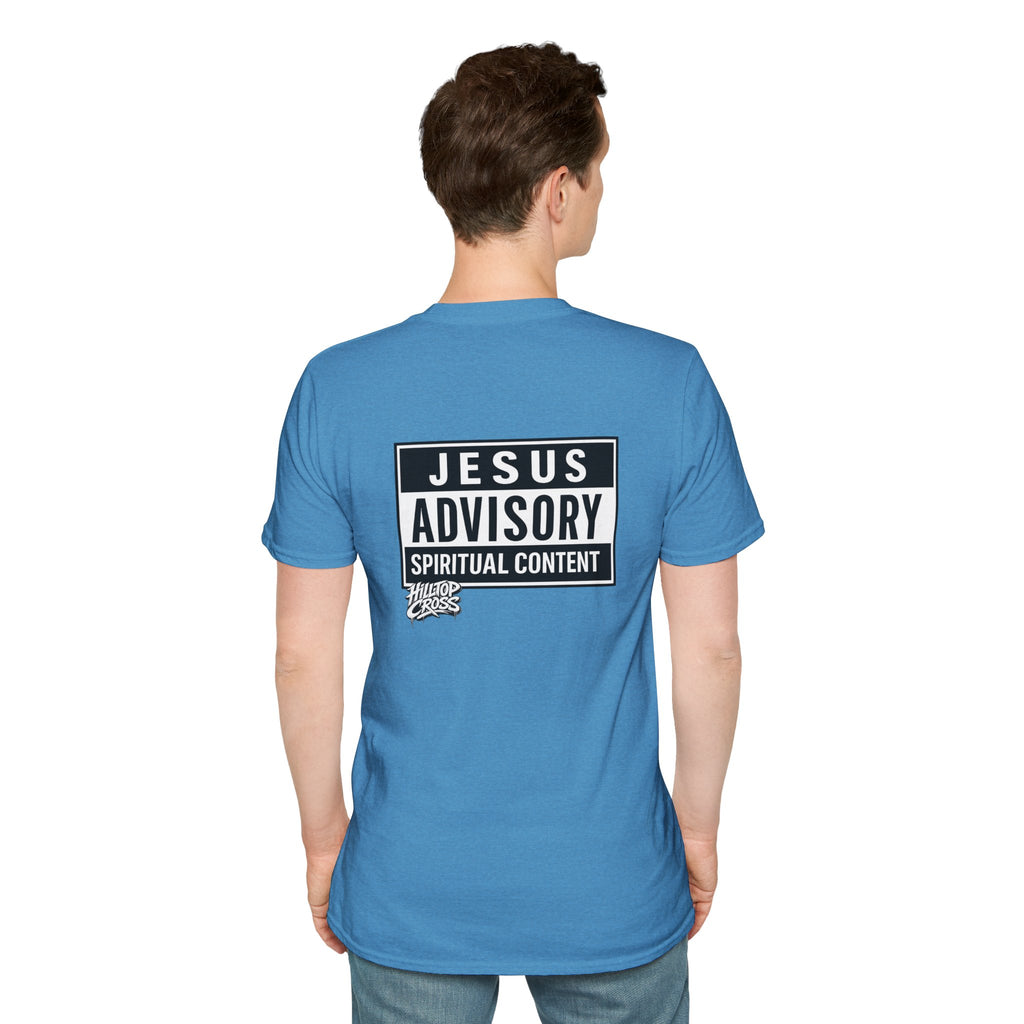 Christian T-Shirt — "Jesus Advisory: Spiritual Content" Graphic Tee