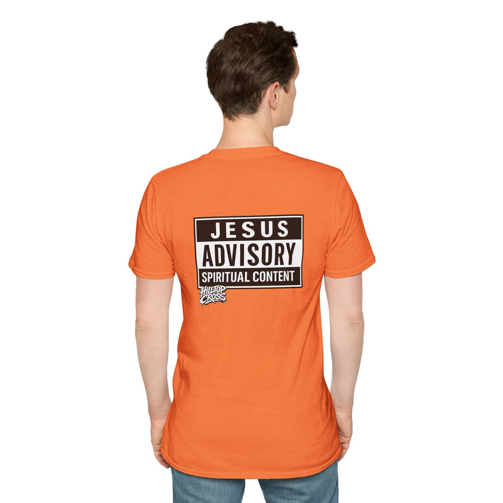 Christian T-Shirt — "Jesus Advisory: Spiritual Content" Graphic Tee