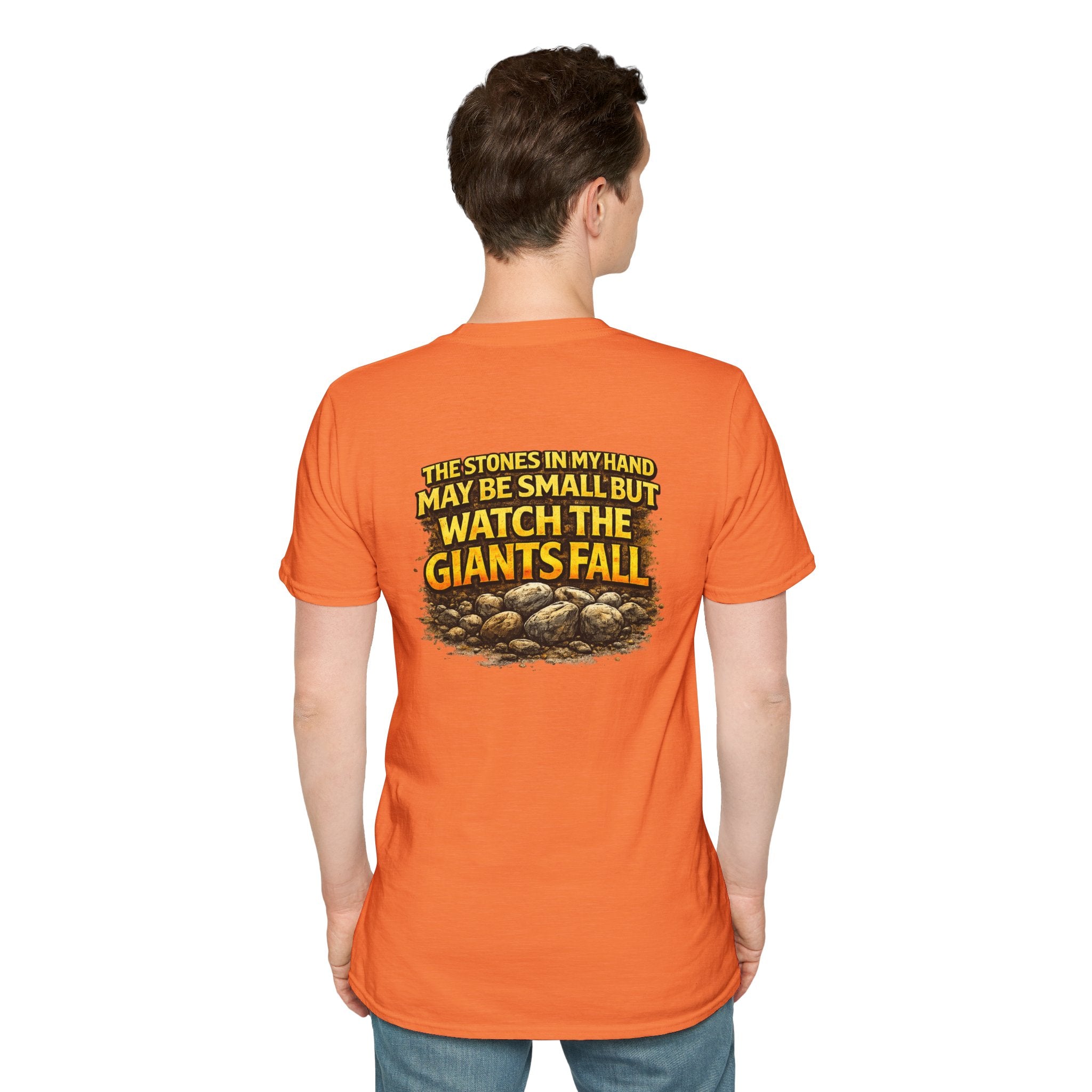 Inspirational Christian T-Shirt — "The Stones in My Hand" Faith Graphic