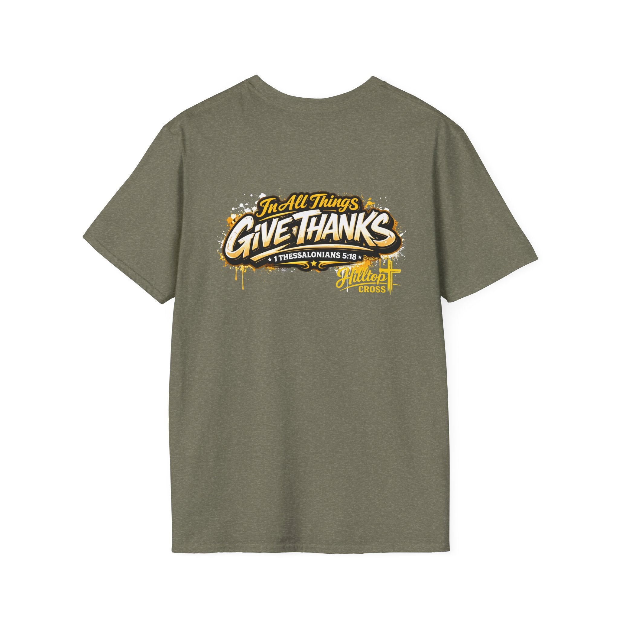 Christian T-Shirt — "In All Things Give Thanks" Church Tee