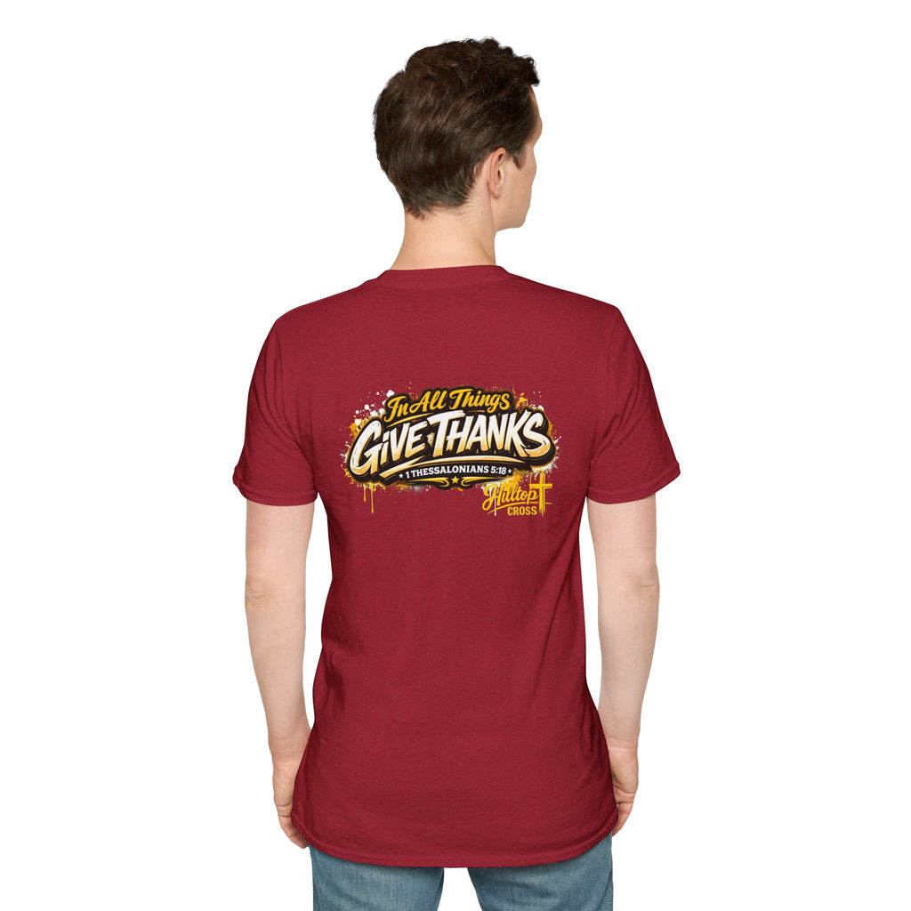 Christian T-Shirt — "In All Things Give Thanks" Church Tee