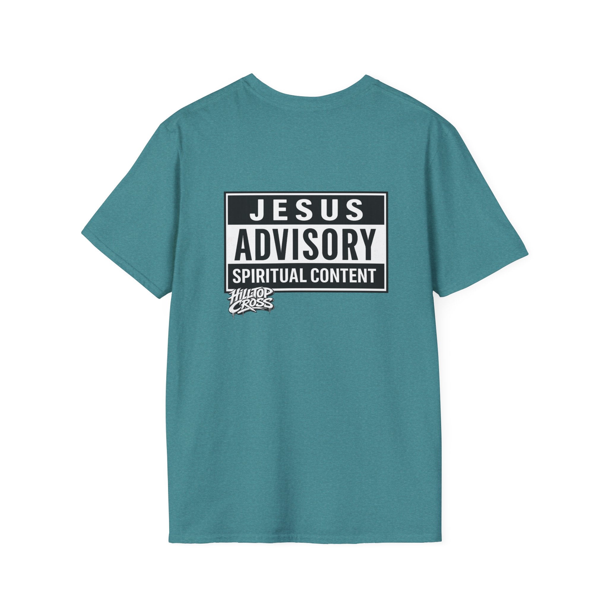 Christian T-Shirt — "Jesus Advisory: Spiritual Content" Graphic Tee