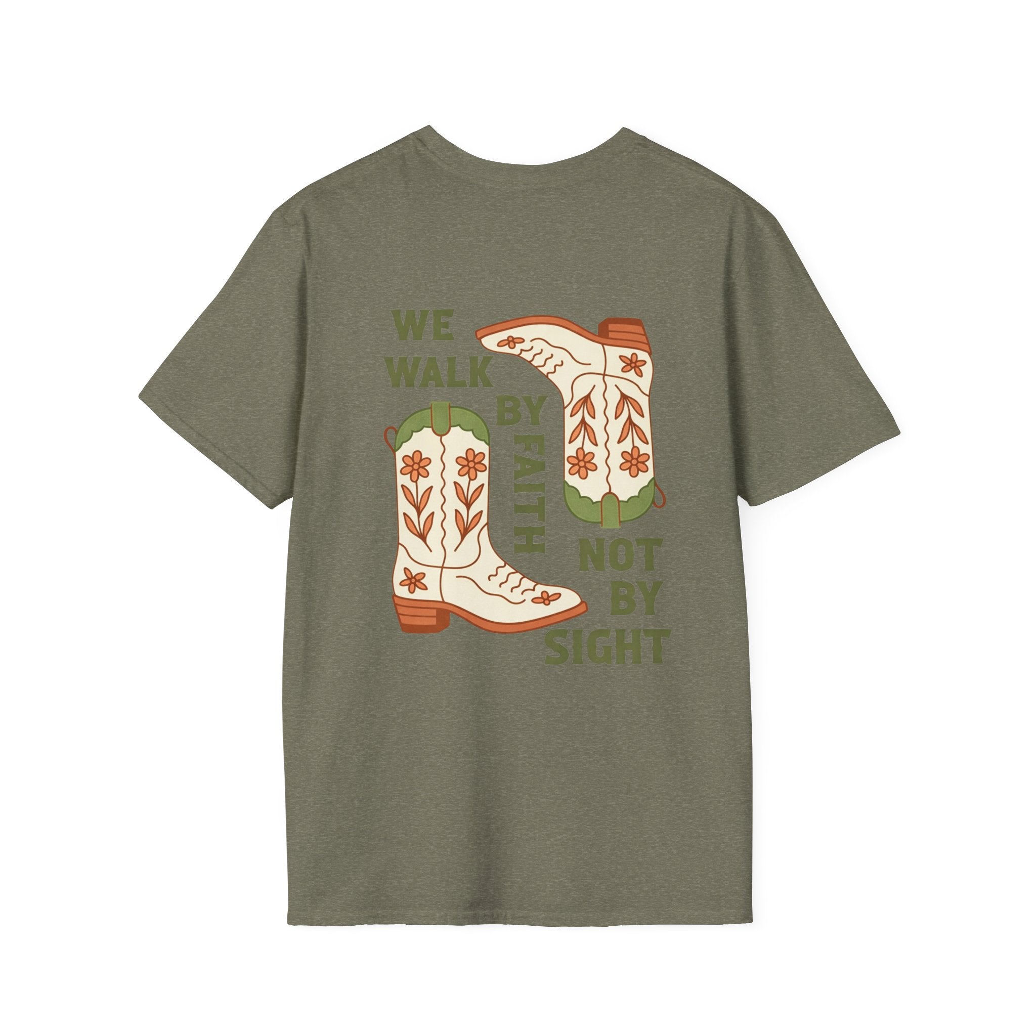 Walk By Faith T-Shirt — Christian Cowboy Boots Graphic Tee