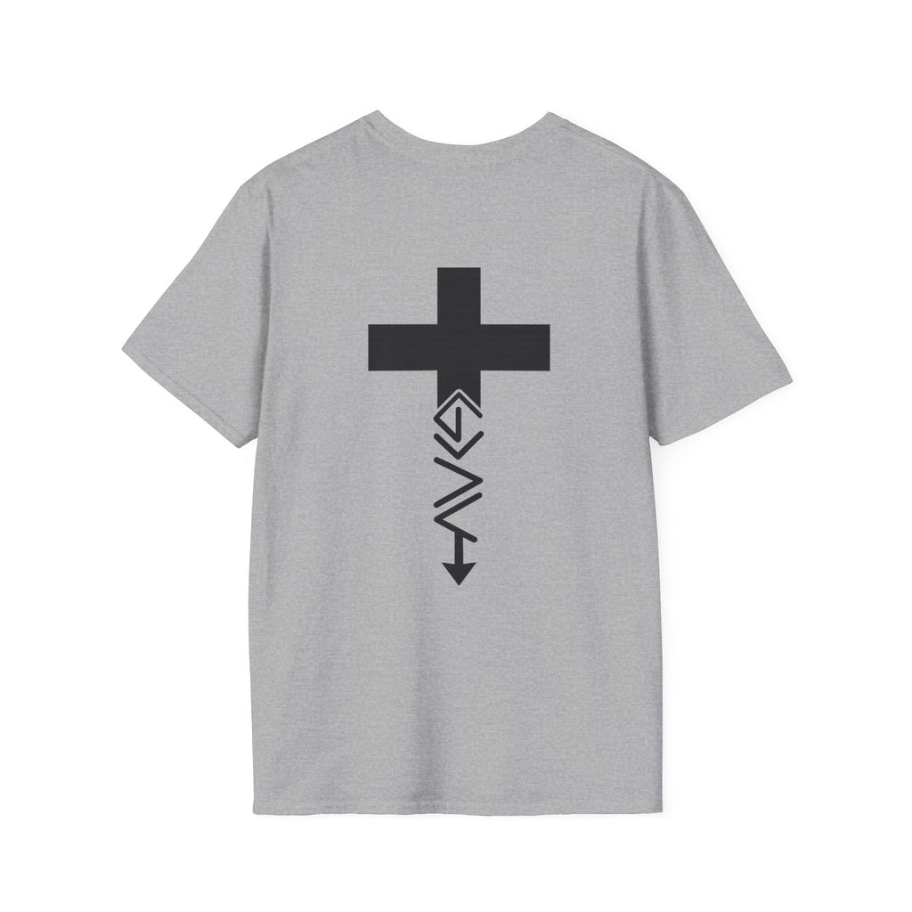 Hilltop Cross T-Shirt — Faith Graphic Tee with Vertical Cross Design