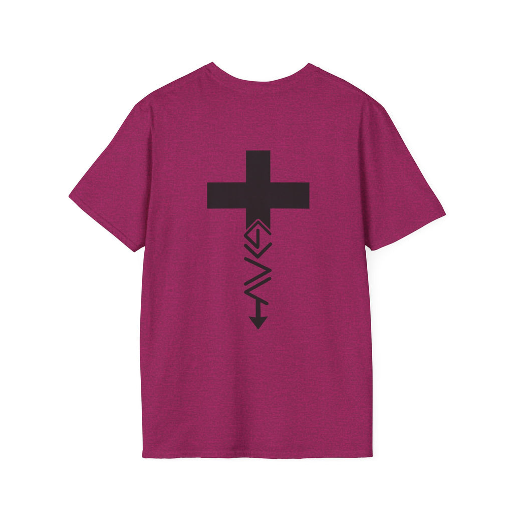 Hilltop Cross T-Shirt — Faith Graphic Tee with Vertical Cross Design