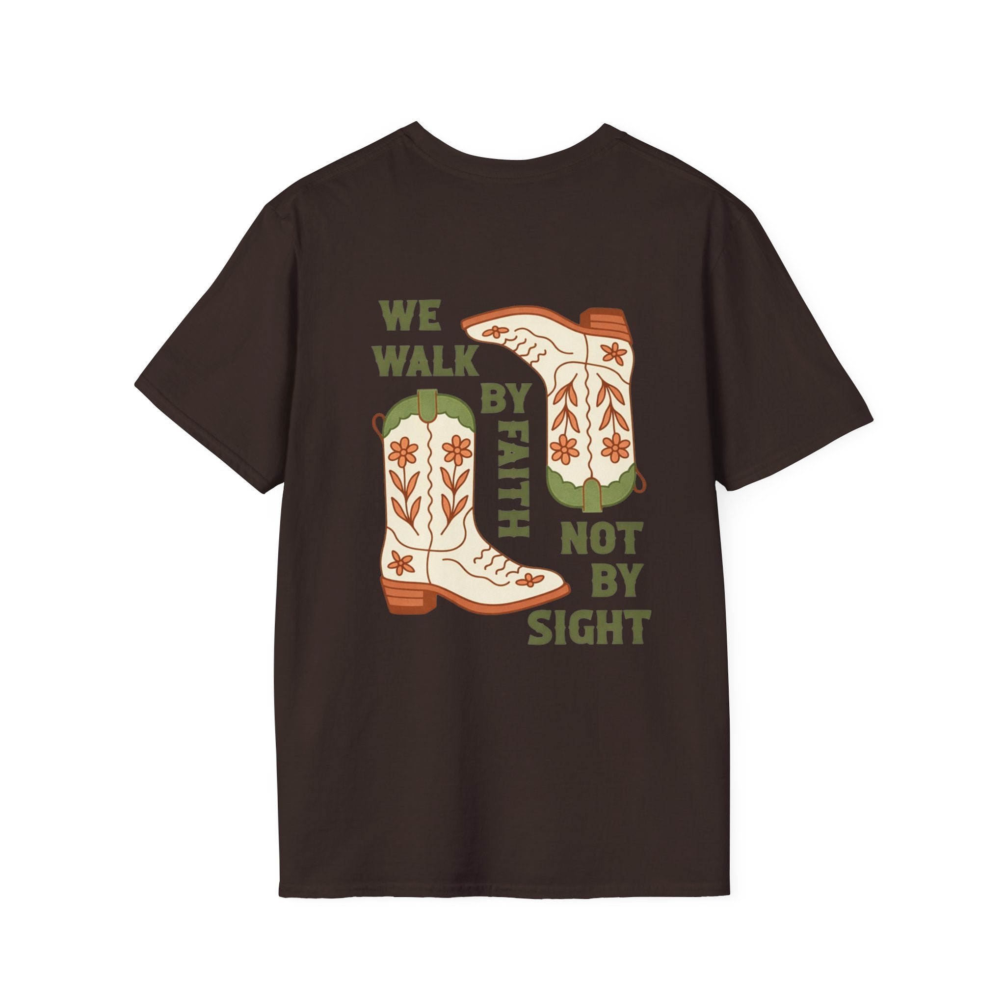Walk By Faith T-Shirt — Christian Cowboy Boots Graphic Tee
