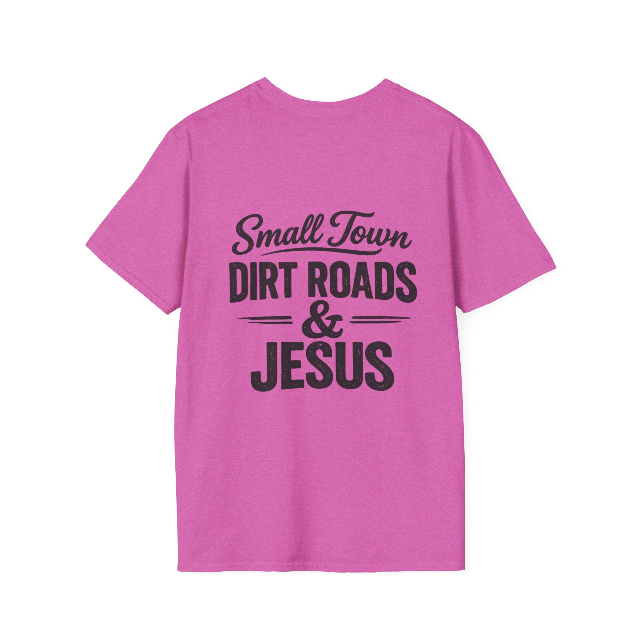 Hilltop Cross T-Shirt — "Small Town Dirt Roads & Jesus" Graphic Tee