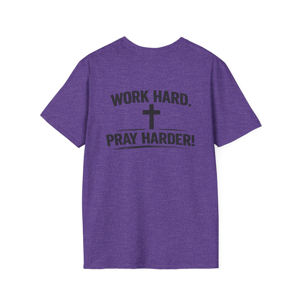 Work Hard Pray Harder T-Shirt — Christian Faith Shirt with Cross (Hilltop)