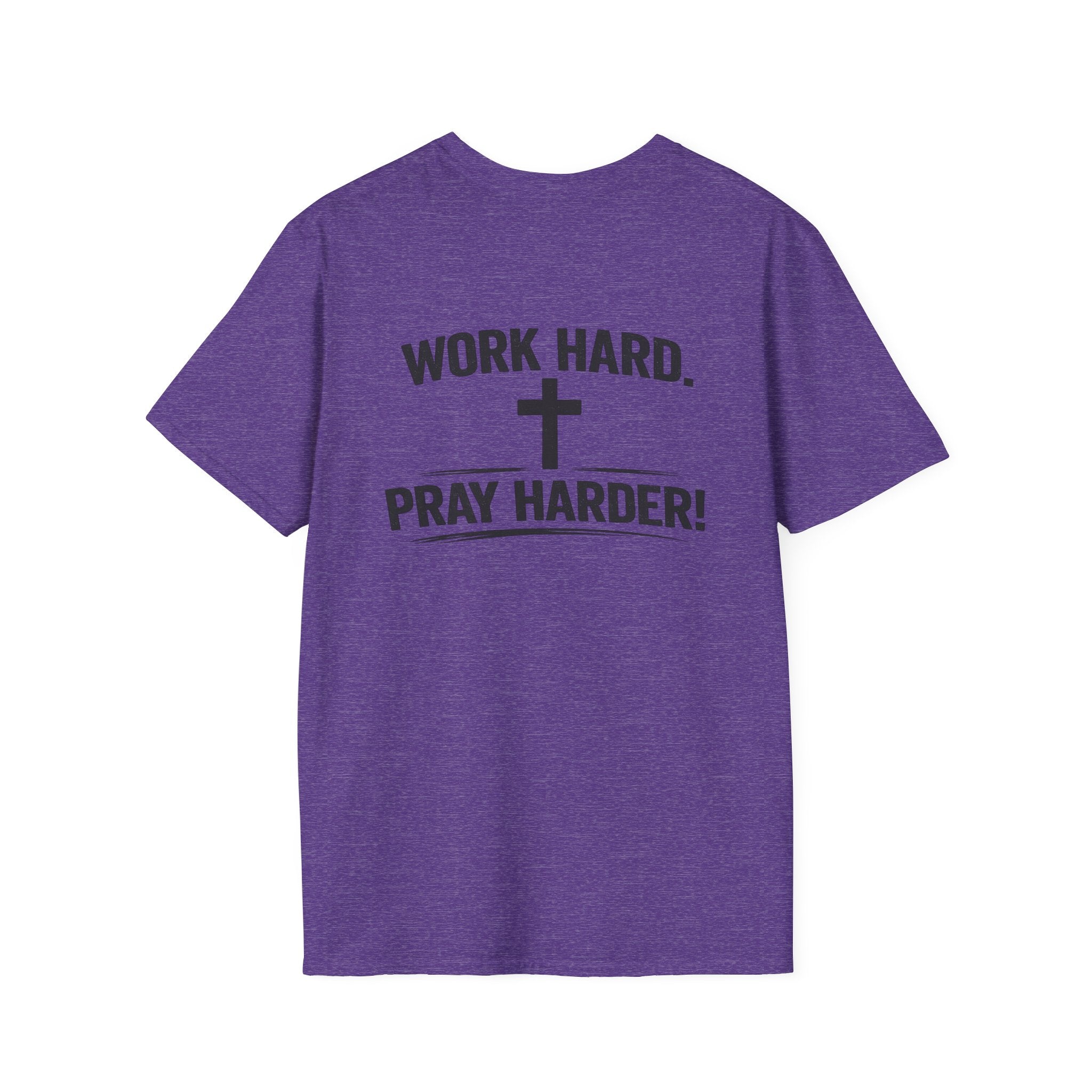 Work Hard Pray Harder T-Shirt — Christian Faith Shirt with Cross (Hilltop)