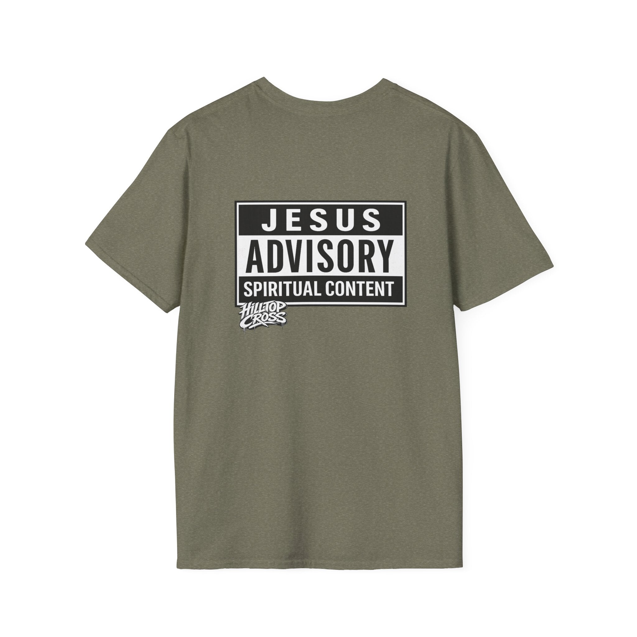 Christian T-Shirt — "Jesus Advisory: Spiritual Content" Graphic Tee